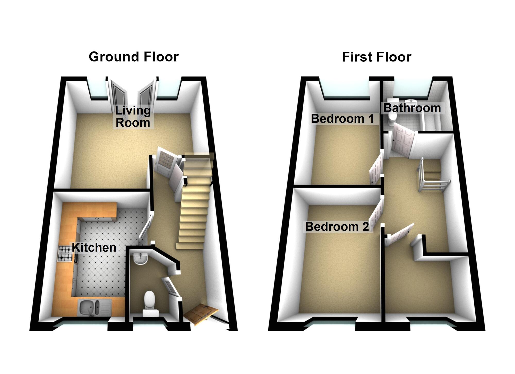 Floorplan of 2 bedroom Semi Detached House for sale, Orchid Drive, Keynsham, Bristol, BS31