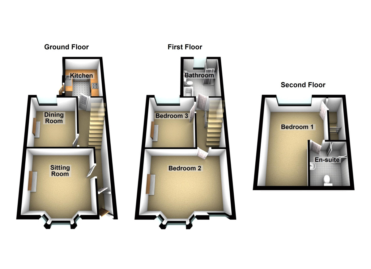 Floorplan of 3 bedroom Mid Terrace House to rent, Russell Road, Fishponds, Bristol, BS16