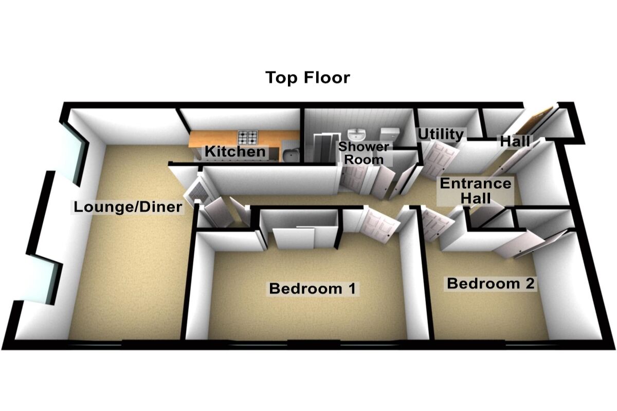 Floorplan of 2 bedroom Flat to rent, Temple Street, Keynsham, Bristol, BS31