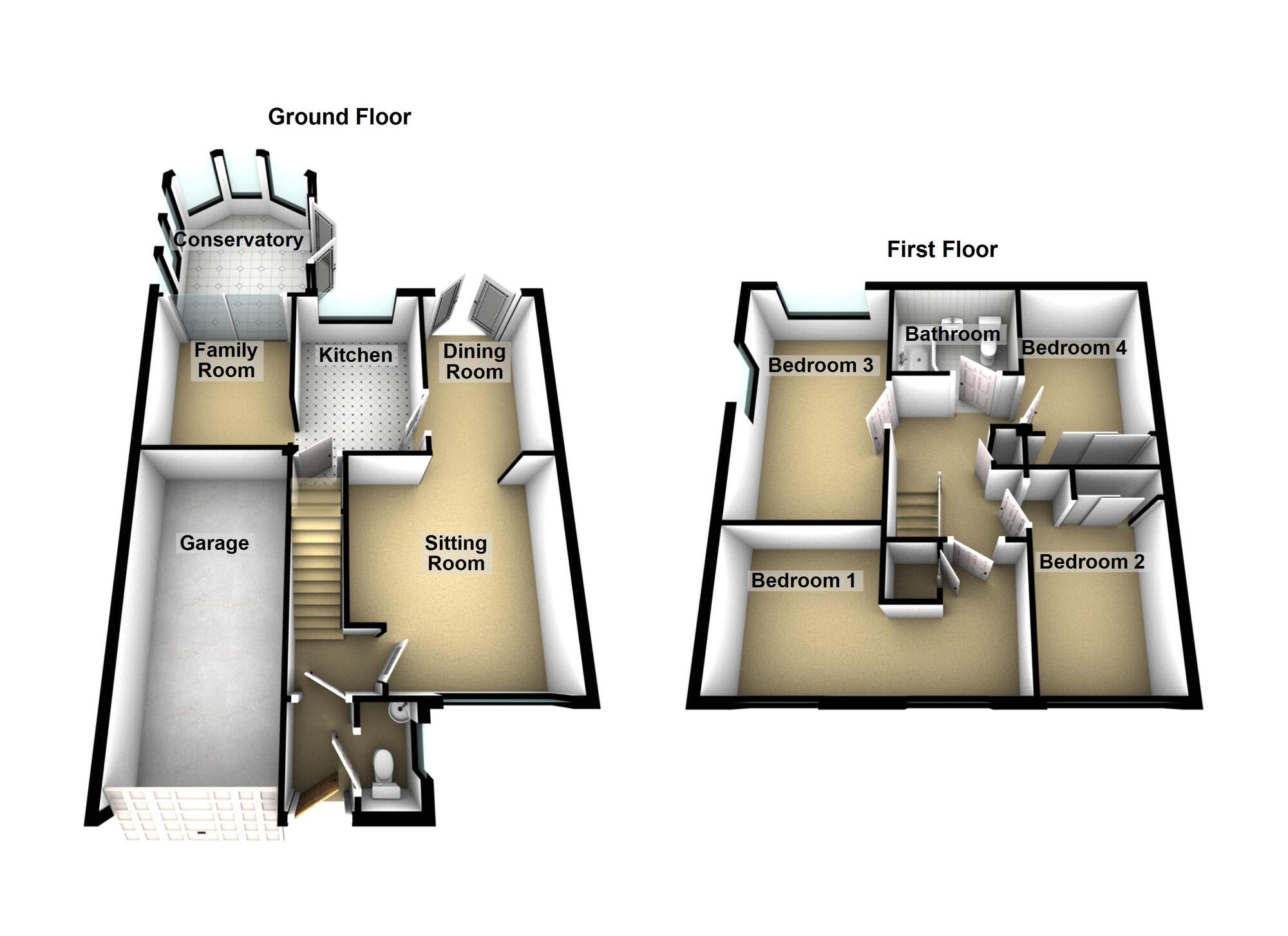 Floorplan of 4 bedroom Detached House for sale, Grangeville Close, Longwell Green, Bristol, BS30