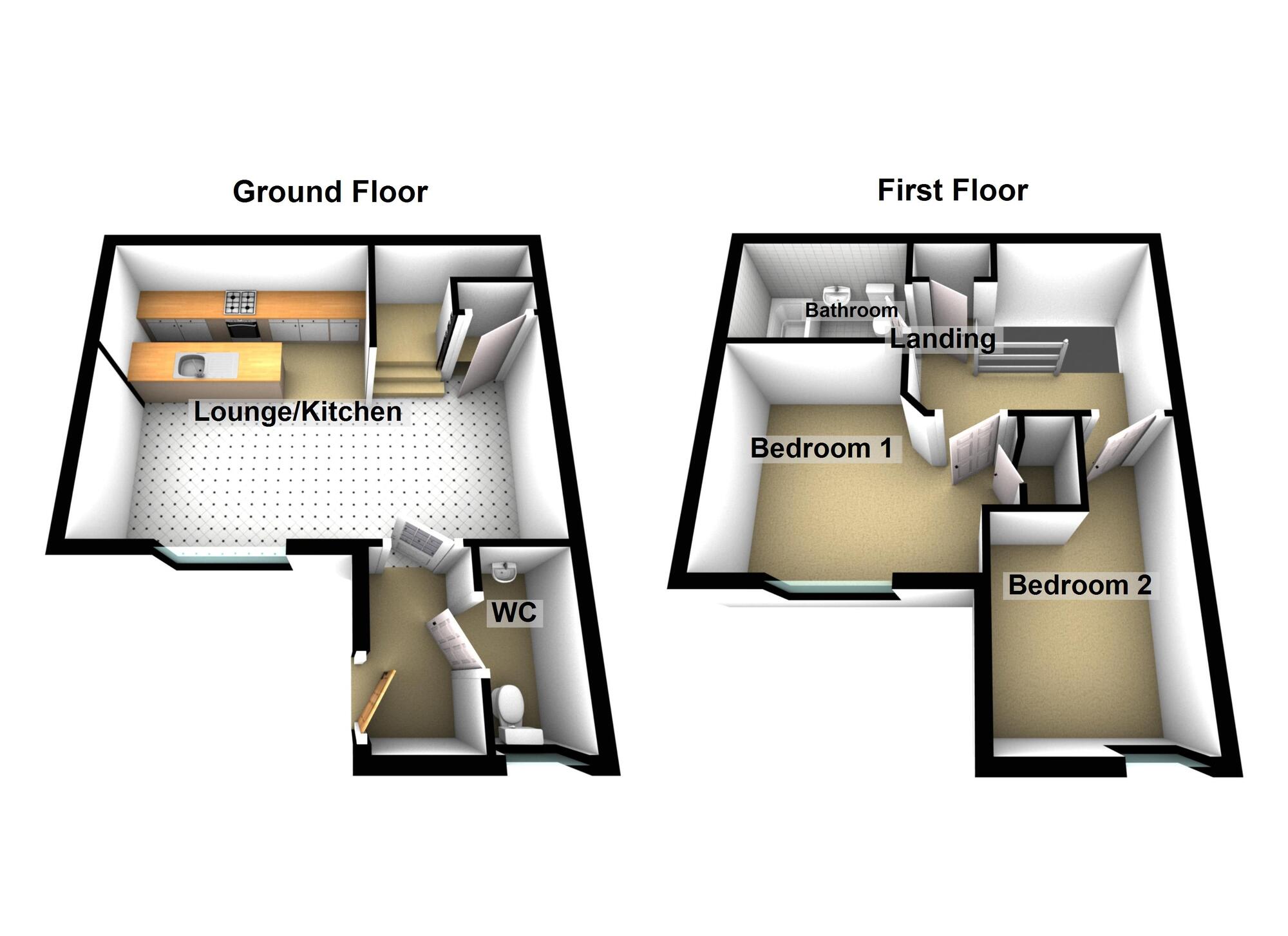 Floorplan of 2 bedroom Mid Terrace House to rent, Latimer Close, Broomhill, Bristol, BS4