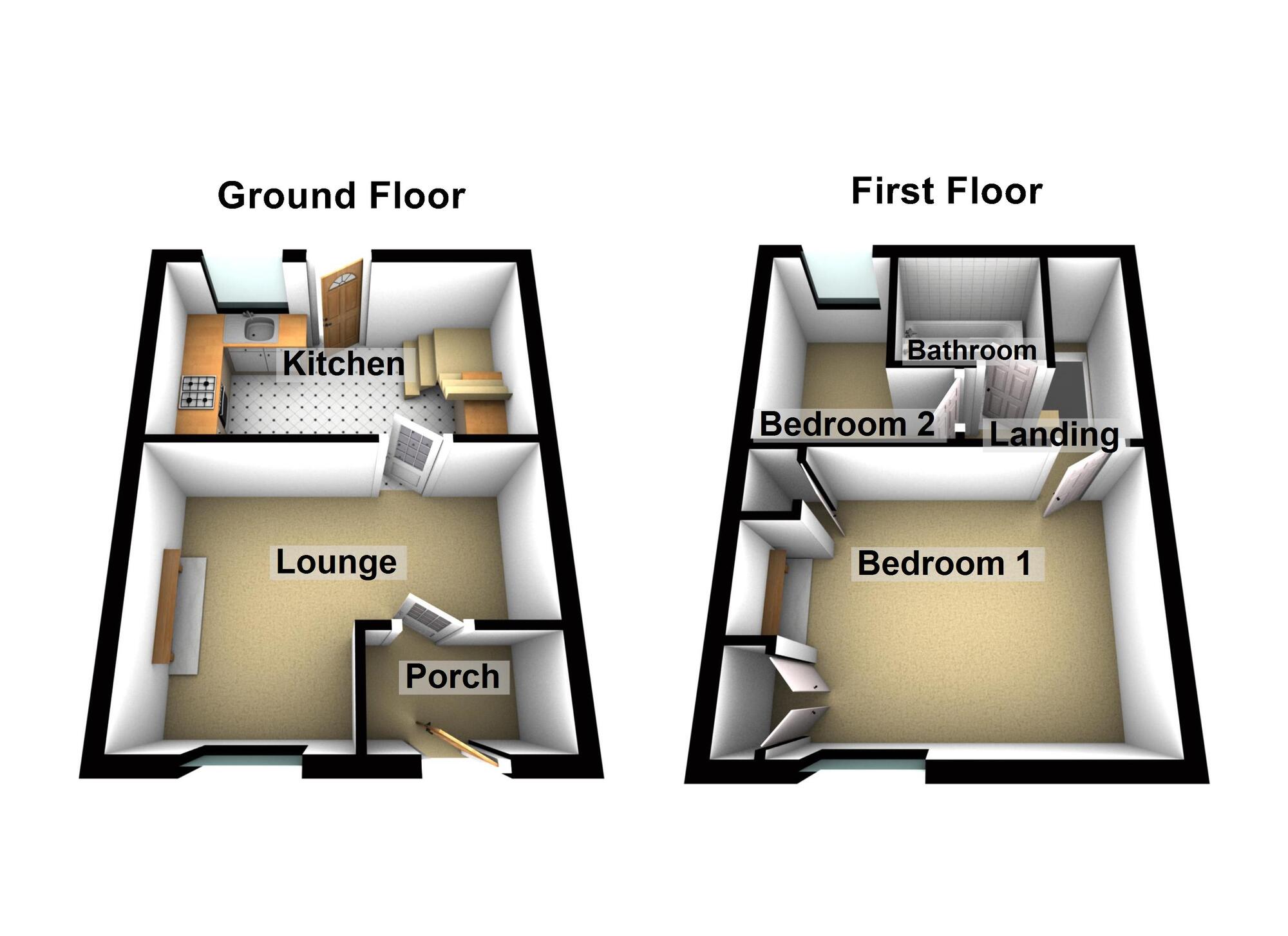 Floorplan of 2 bedroom Mid Terrace Property to rent, Cadbury Heath Road, Bristol, Gloucestershire, BS30