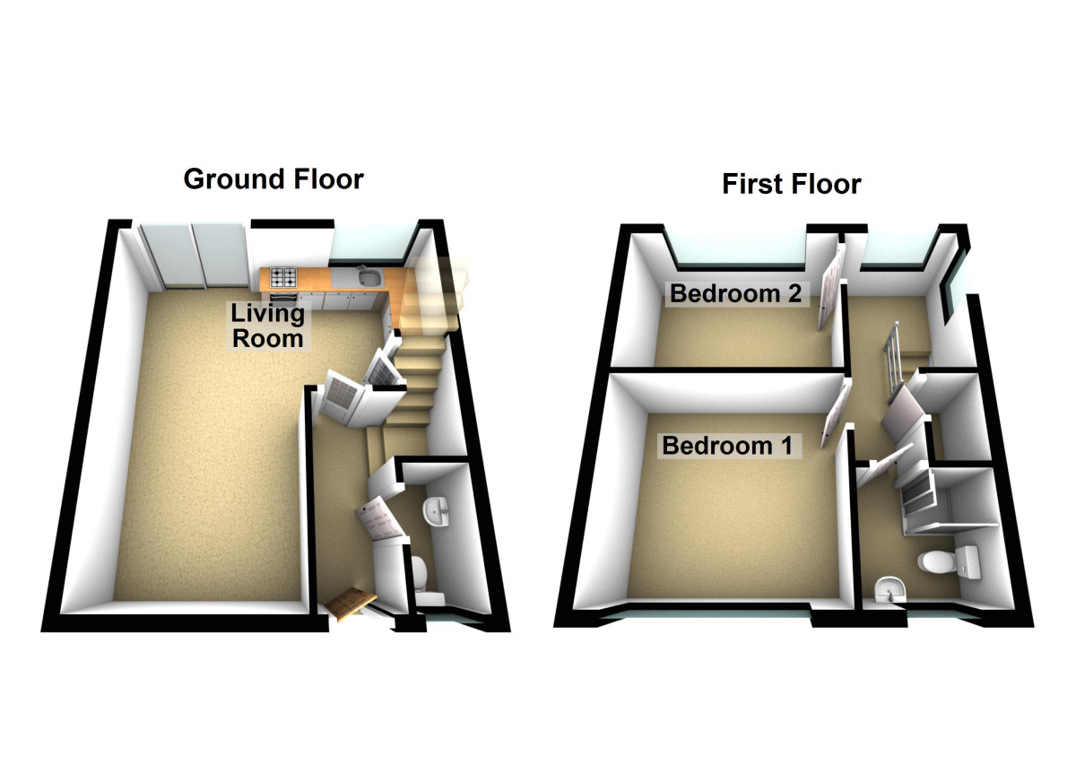 Floorplan of 2 bedroom End Terrace House to rent, Parkwall Road, Warmley, Bristol, BS30