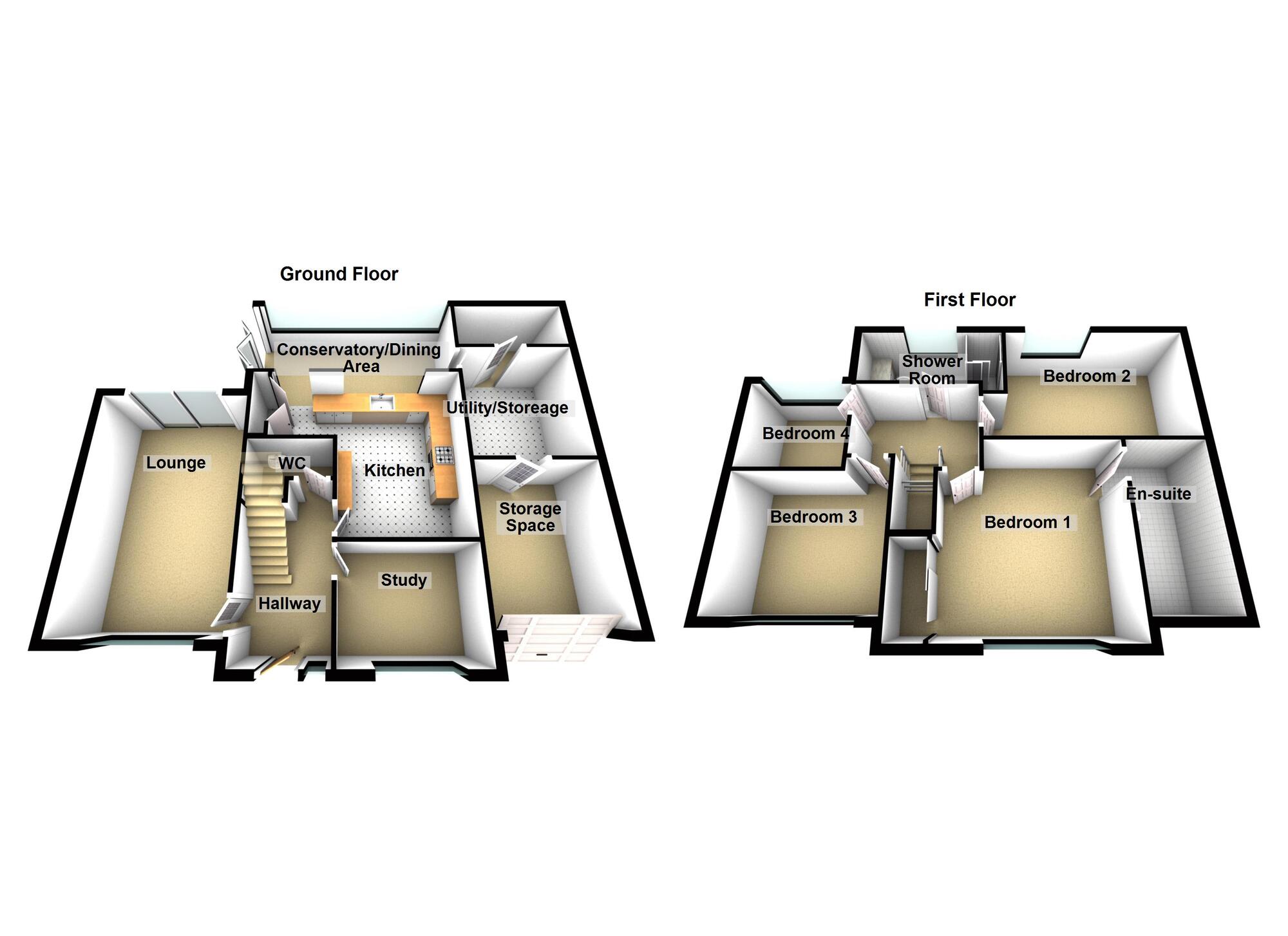 Floorplan of 4 bedroom Detached House for sale, Bagworth Drive, Longwell Green, Bristol, BS30