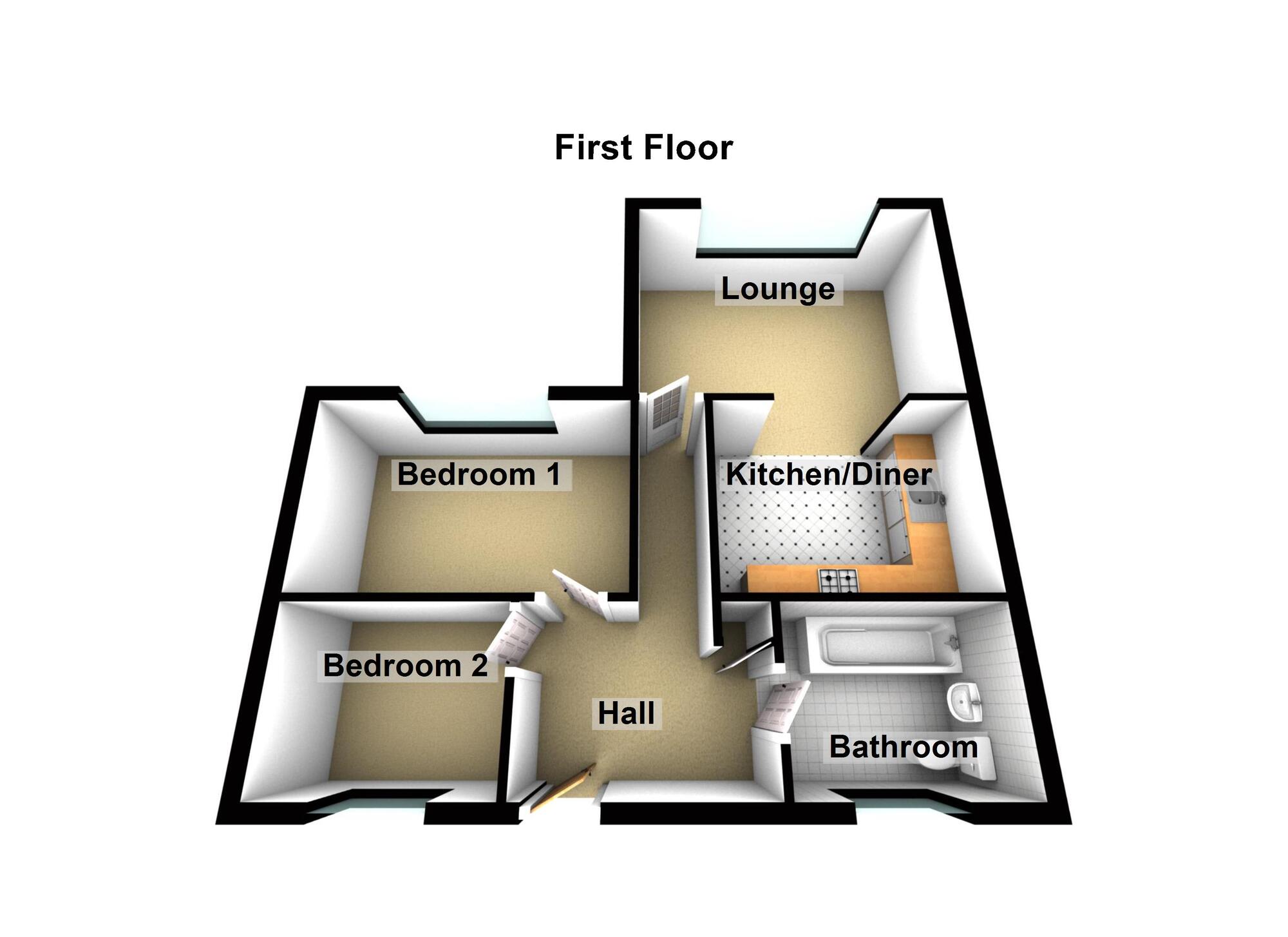 Floorplan of 2 bedroom  Flat to rent, St. Georges Road, Keynsham, Somerset, BS31