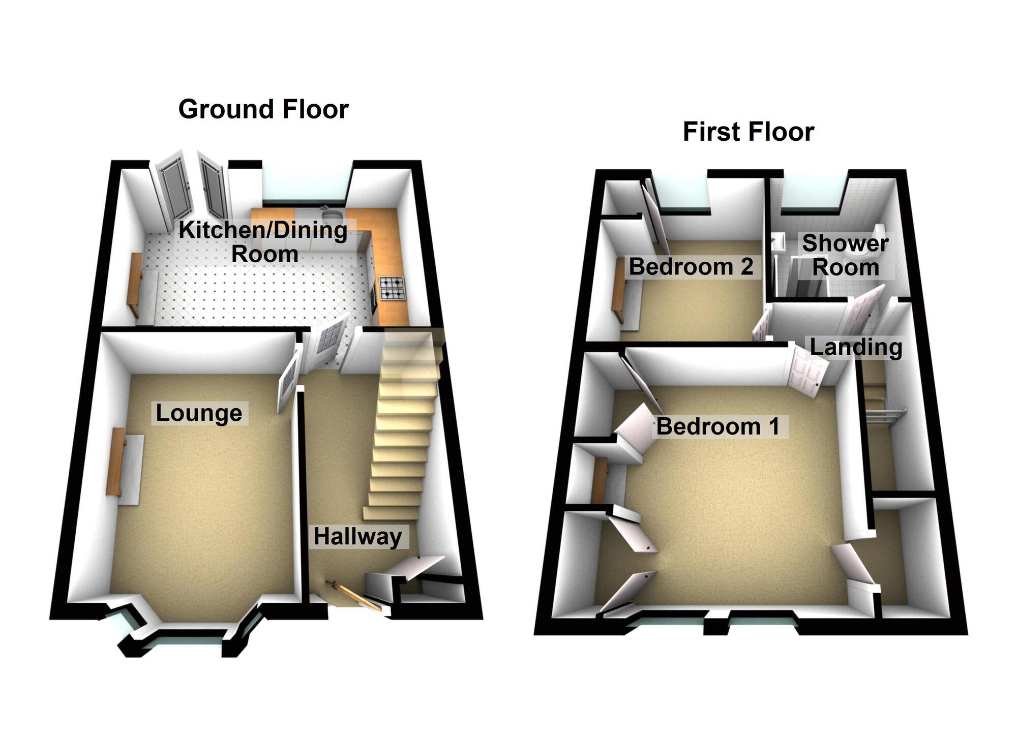 Floorplan of 2 bedroom Mid Terrace House to rent, Sandholme Road, Bristol, Somerset, BS4