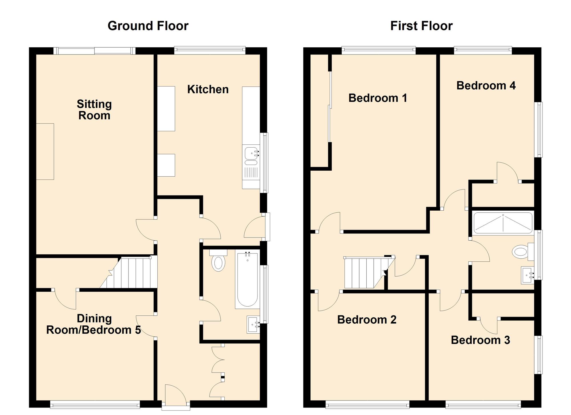 Floorplan of 4 bedroom Semi Detached House for sale, Warman Close, Stockwood, Bristol, BS14