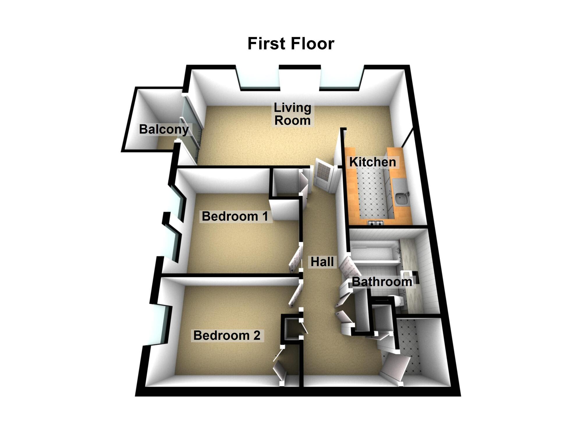 Floorplan of 2 bedroom  Flat for sale, Temple Street, Keynsham, Bristol, BS31