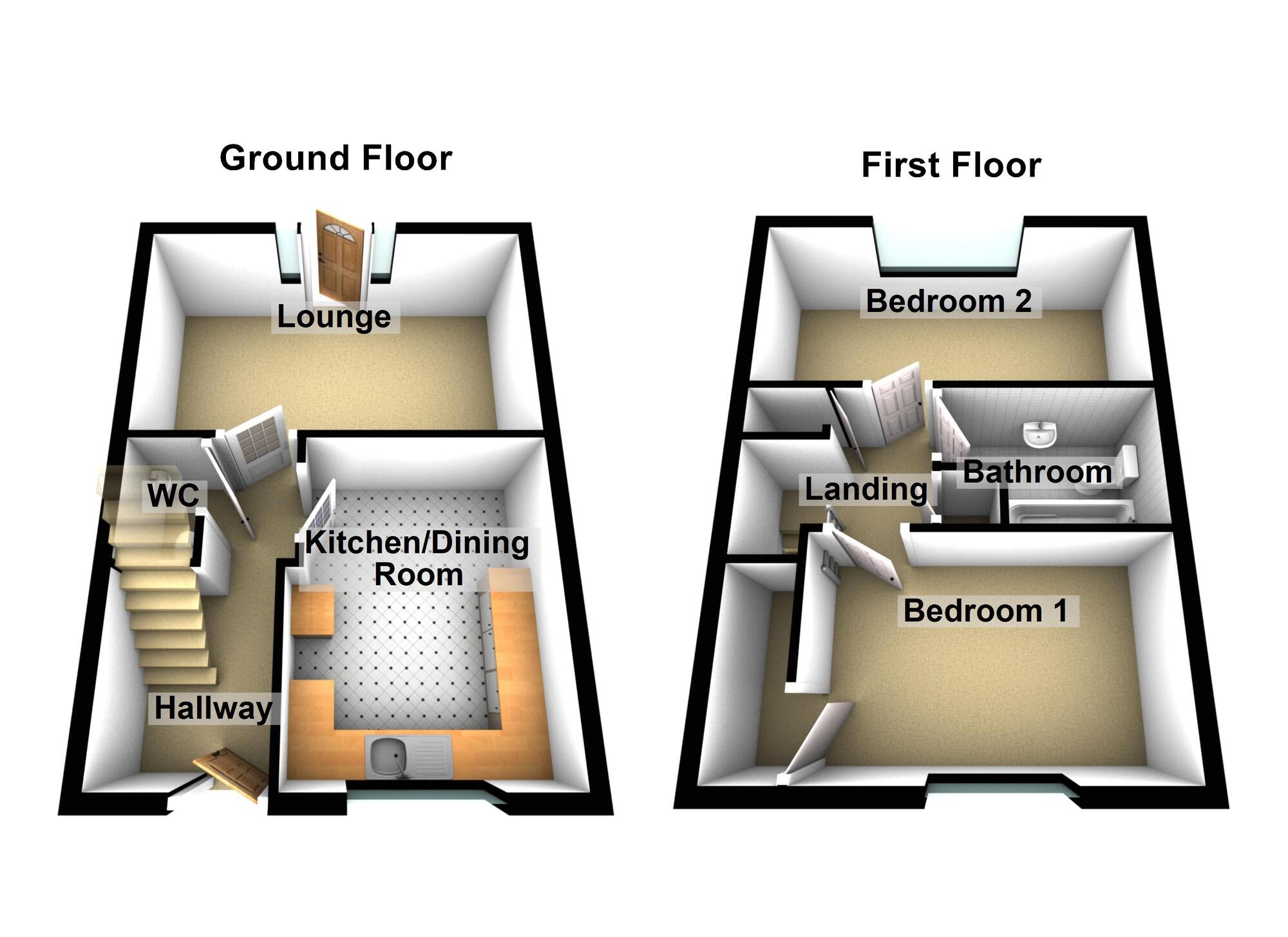 Floorplan of 2 bedroom Semi Detached House for sale, Culvers Close, Keynsham, Bristol, BS31