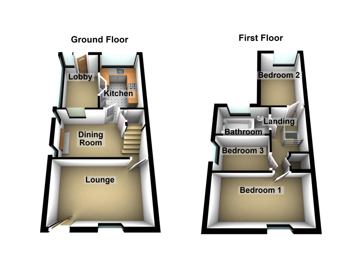 Floorplan of 3 bedroom End Terrace House for sale, High Street, East Harptree, Somerset, BS40