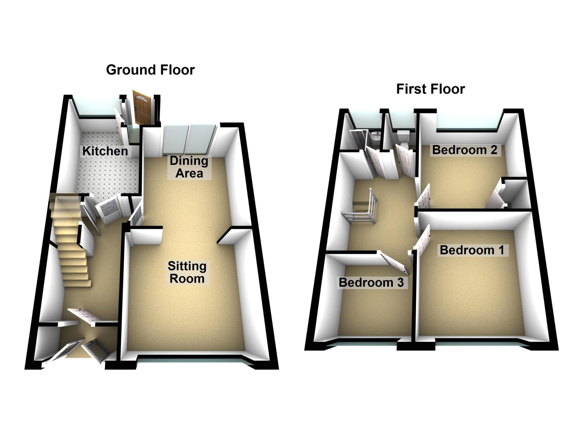 Floorplan of 3 bedroom Mid Terrace House for sale, Claypool Road, Kingswood, Bristol, BS15