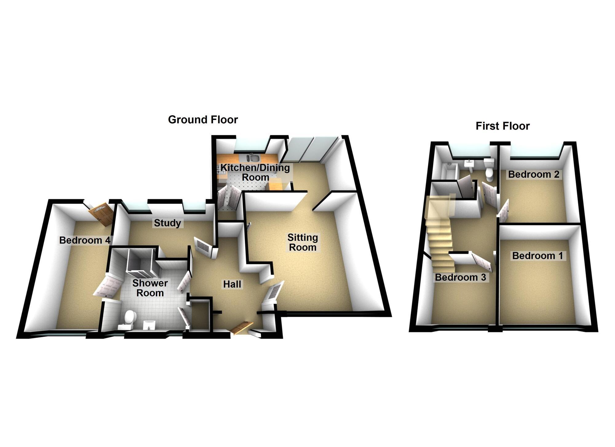 Floorplan of 4 bedroom Semi Detached House for sale, Unity Road, Keynsham, Bristol, BS31