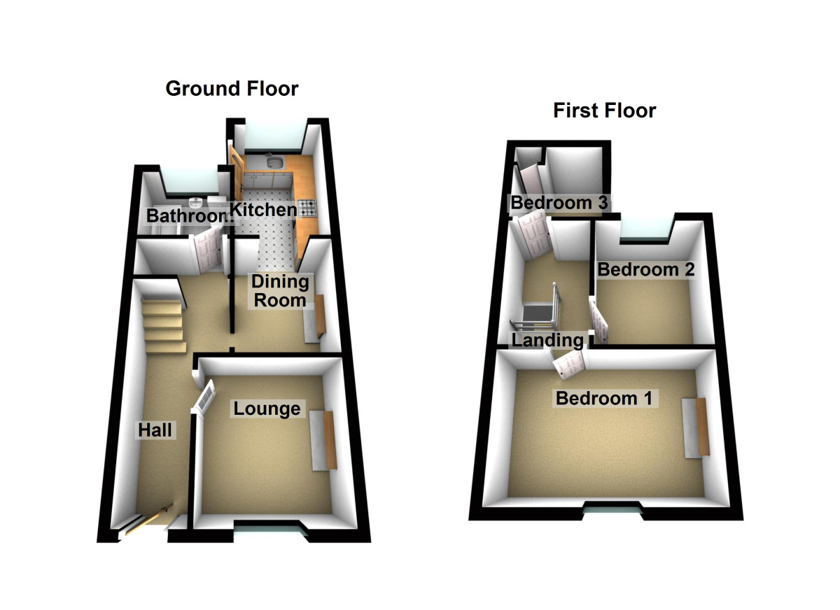 Floorplan of 3 bedroom Mid Terrace House for sale, Perry Street, St Judes, Bristol, BS5