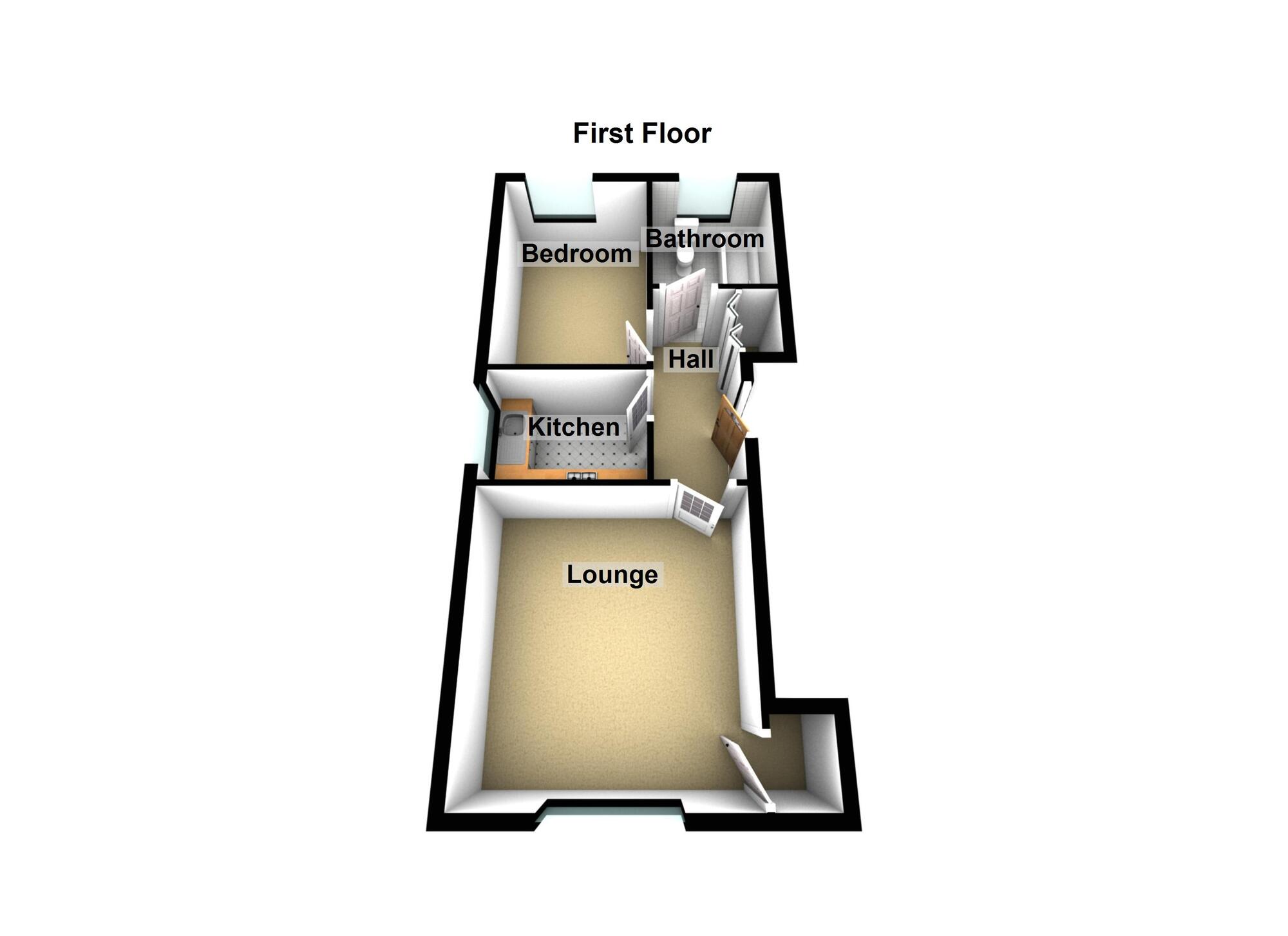 Floorplan of 1 bedroom  Flat for sale, Roman Walk, Brislington, Somerset, BS4