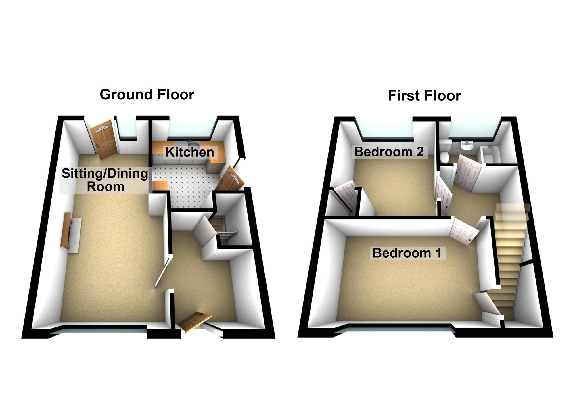 Floorplan of 2 bedroom Semi Detached House for sale, Dudley Close, Keynsham, Bristol, BS31