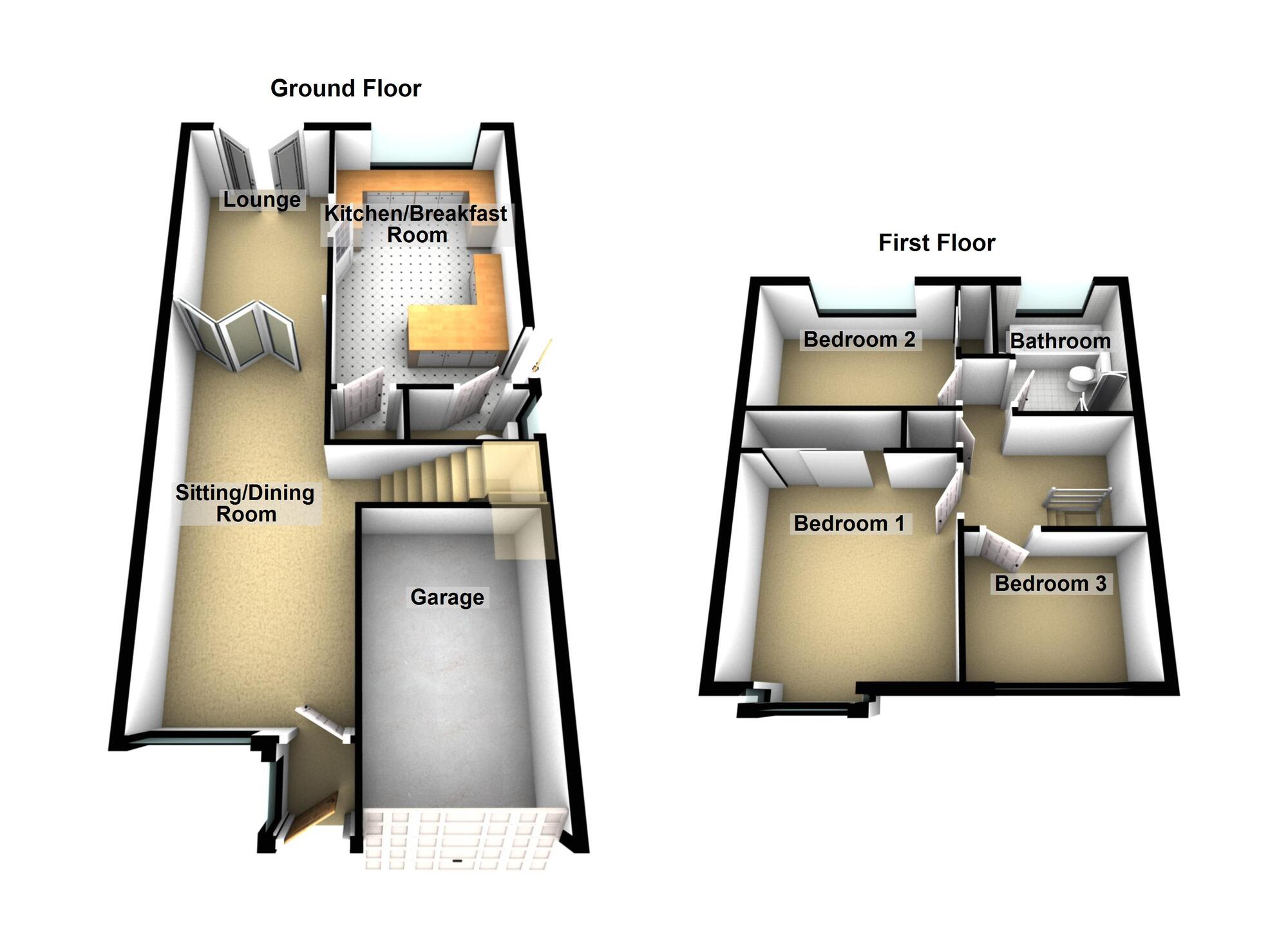 Floorplan of 3 bedroom Detached House for sale, Horsecroft Gardens, Barrs Court, Bristol, BS30