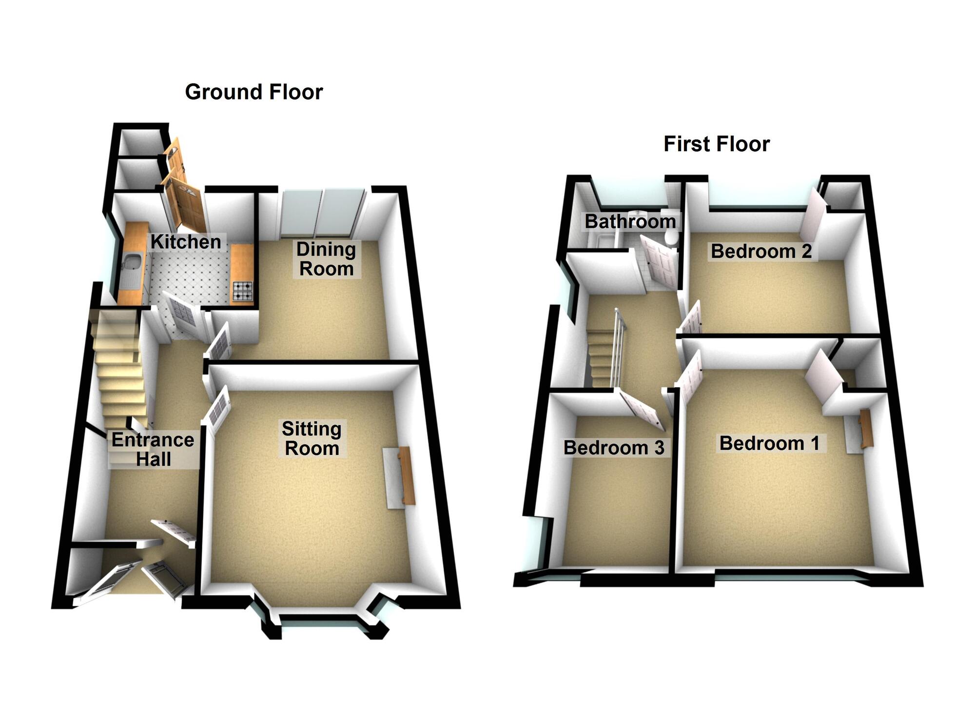 Floorplan of 3 bedroom Semi Detached House for sale, St. Georges Road, Keynsham, Bristol, BS31