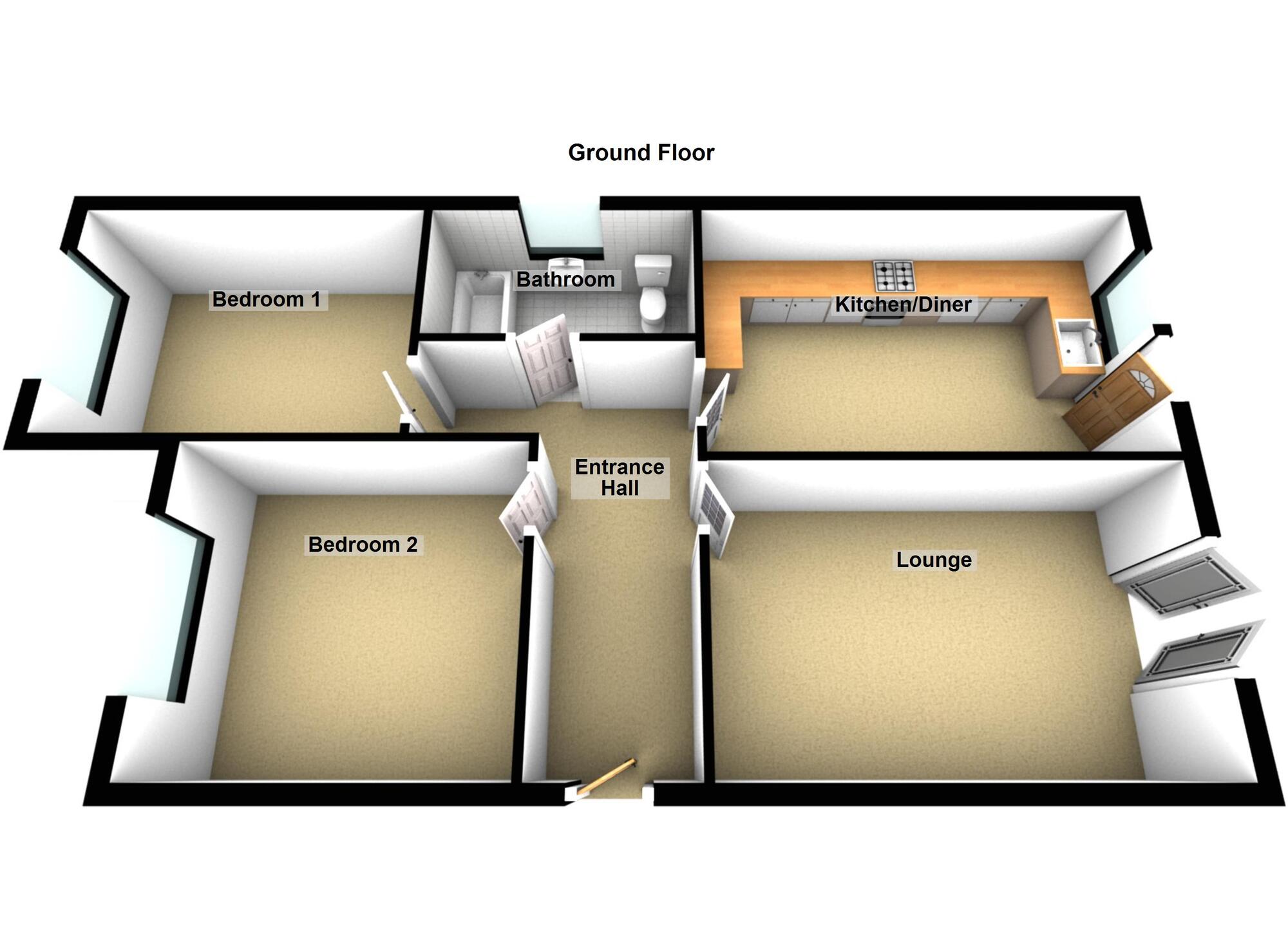 Floorplan of 2 bedroom Detached Bungalow for sale, Kelston Road, Keynsham, Bristol, BS31