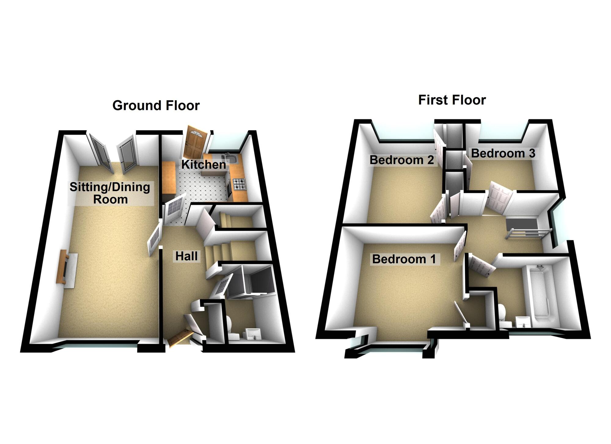 Floorplan of 3 bedroom Detached House for sale, Tintern Close, Barrs Court, Bristol, BS30