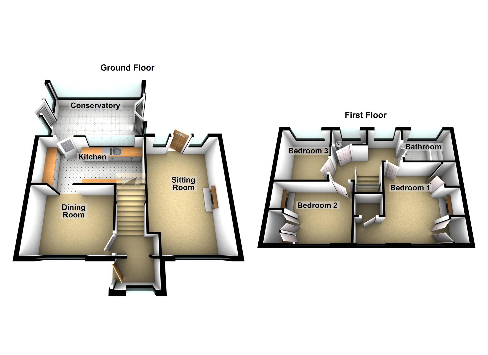Floorplan of 3 bedroom Semi Detached House for sale, Chandos Road, Keynsham, Bristol, BS31