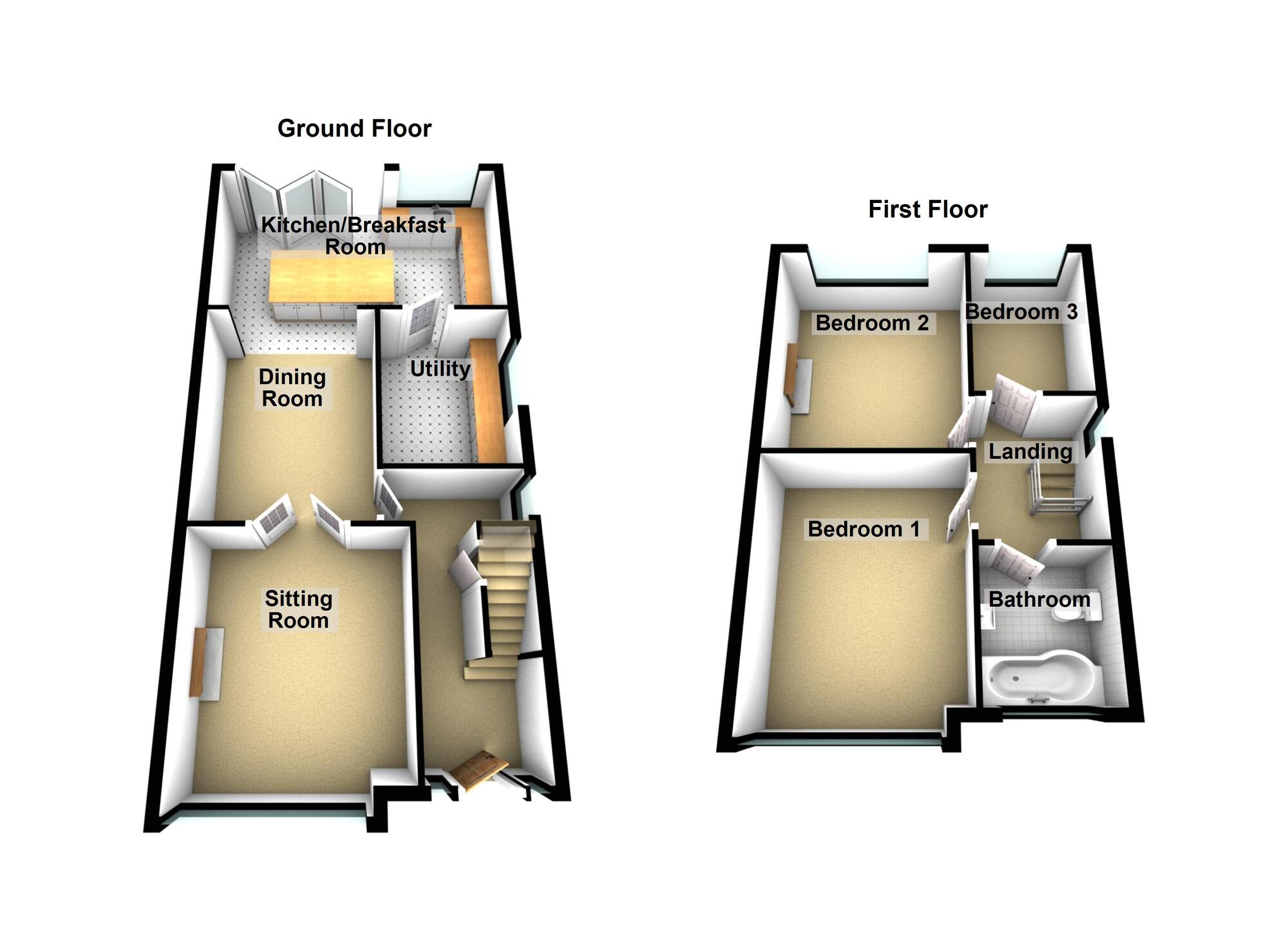 Floorplan of 3 bedroom Semi Detached House for sale, Park Road, Keynsham, Bristol, BS31