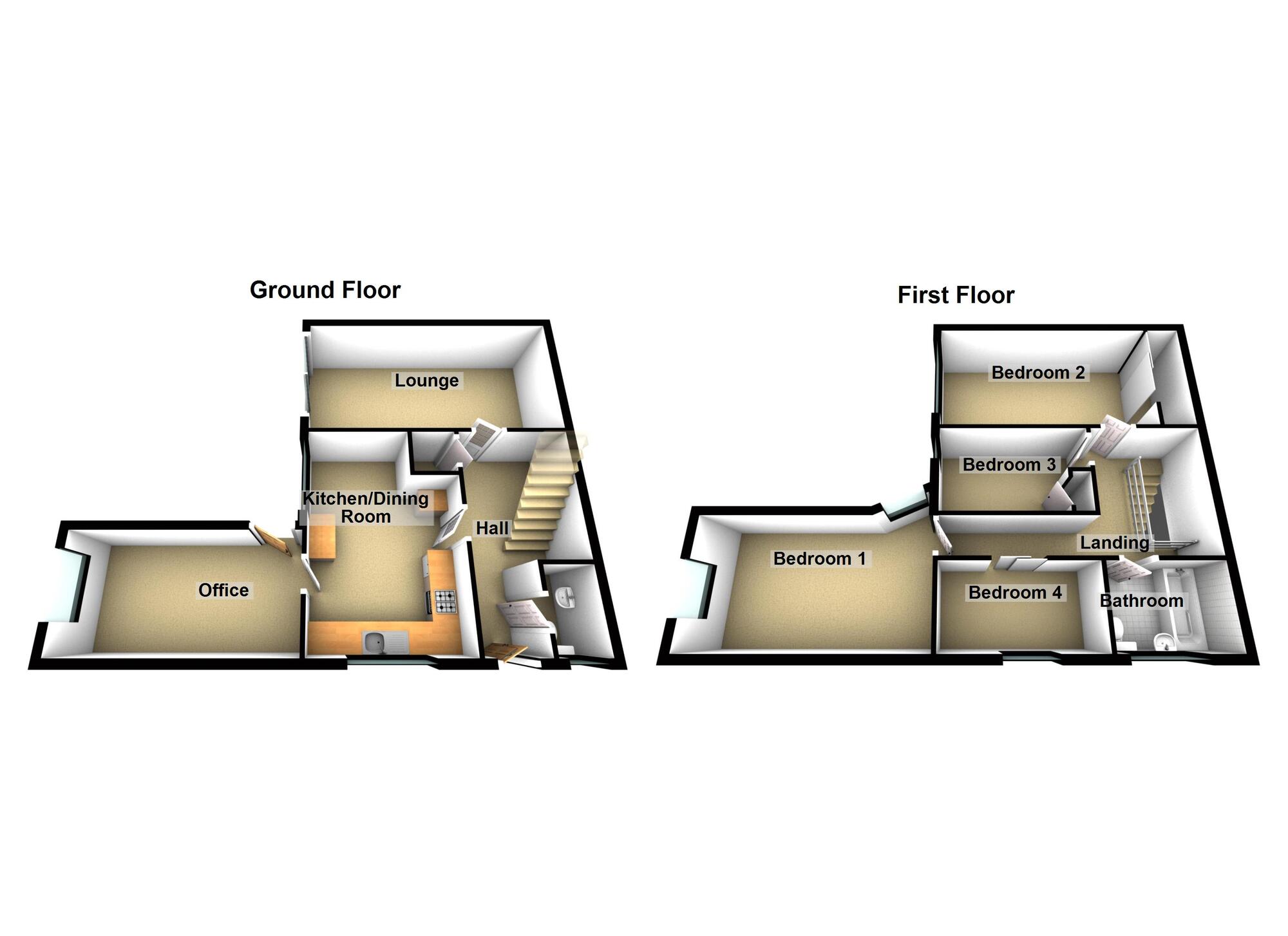 Floorplan of 4 bedroom Semi Detached House for sale, St. Johns Court, Keynsham, Somerset, BS31