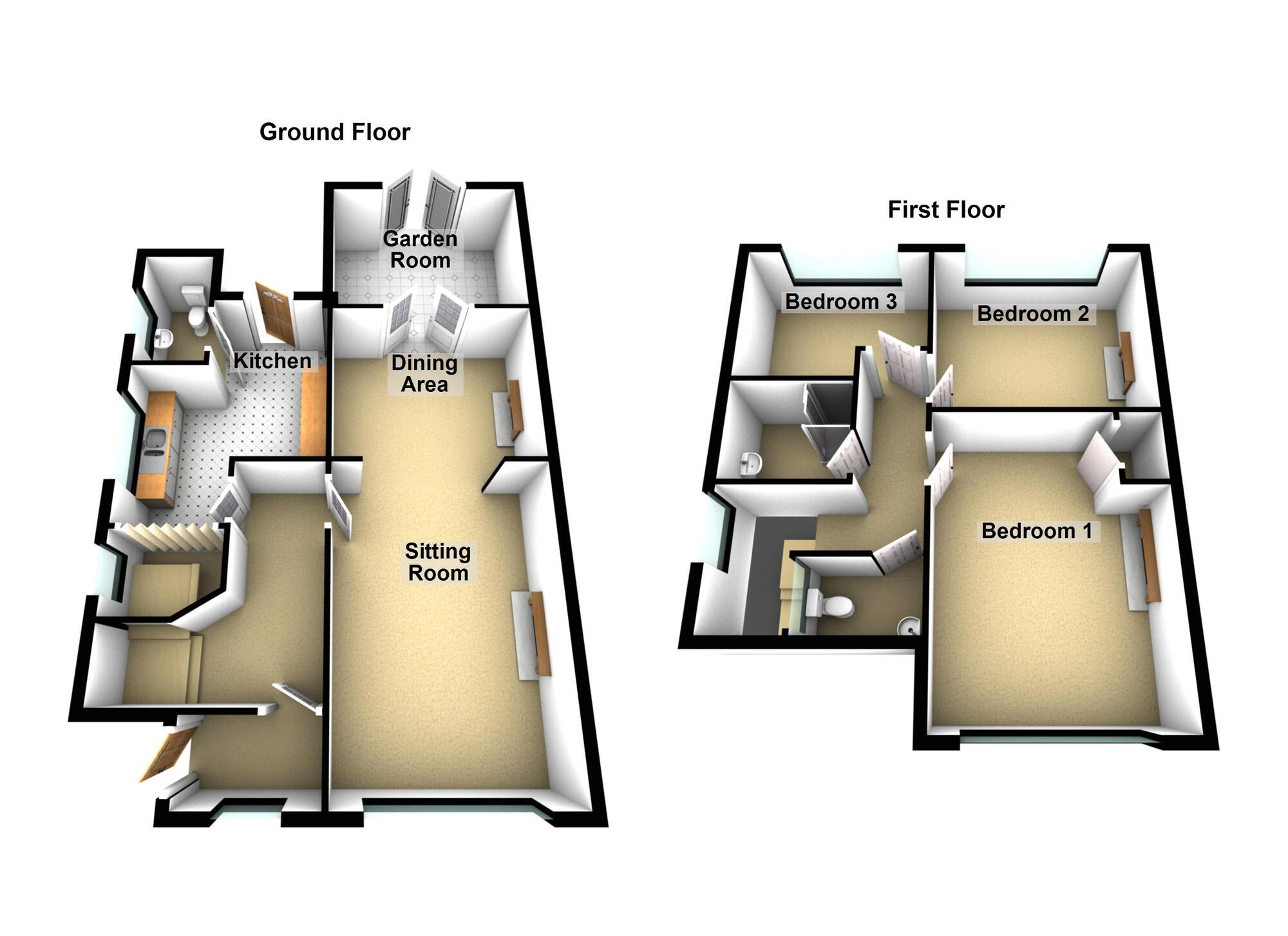 Floorplan of 3 bedroom Semi Detached House for sale, Chandos Road, Keynsham, Bristol, BS31