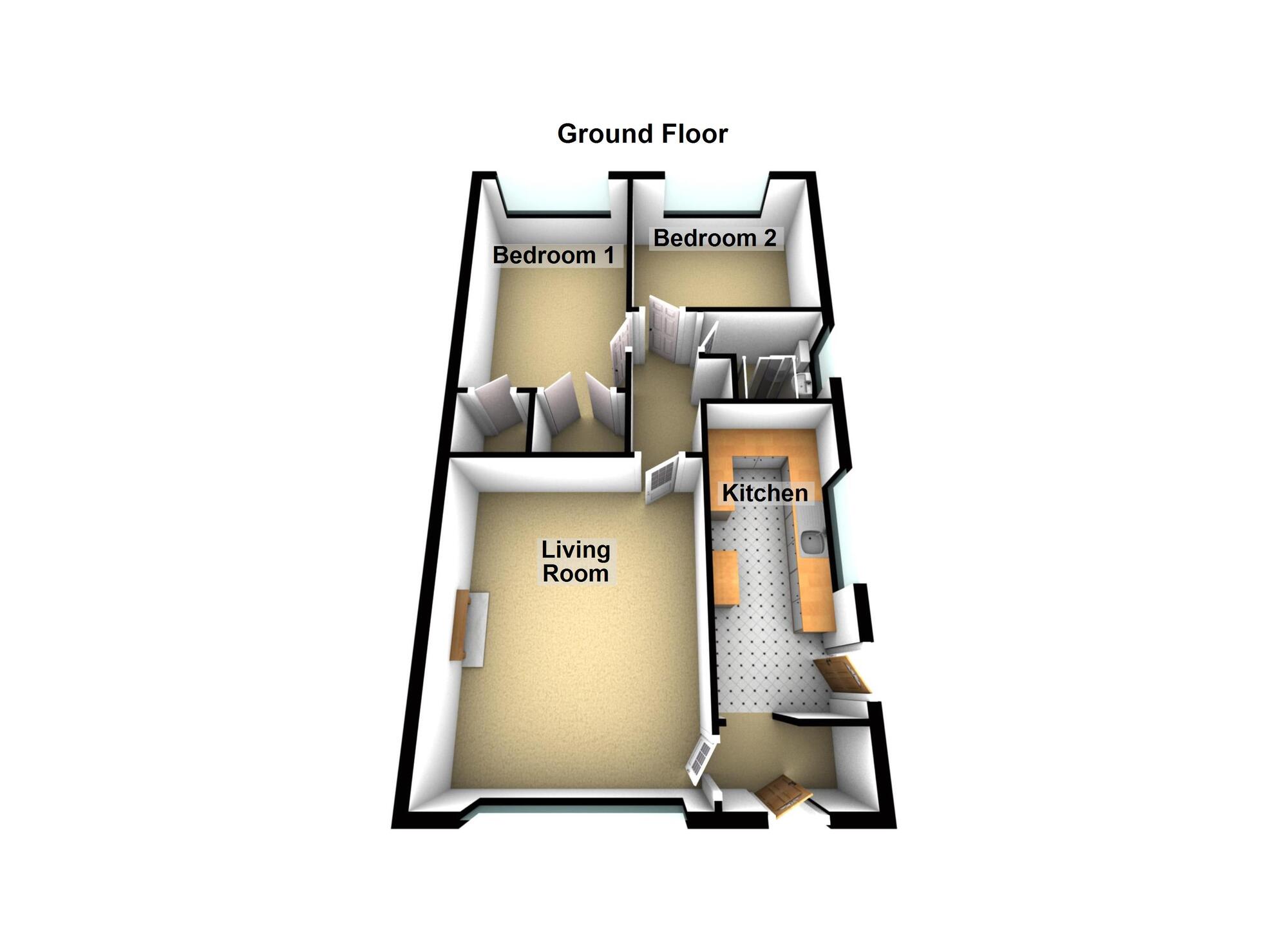 Floorplan of 2 bedroom End Terrace Bungalow to rent, Cherry Tree Close, Keynsham, Bristol, BS31