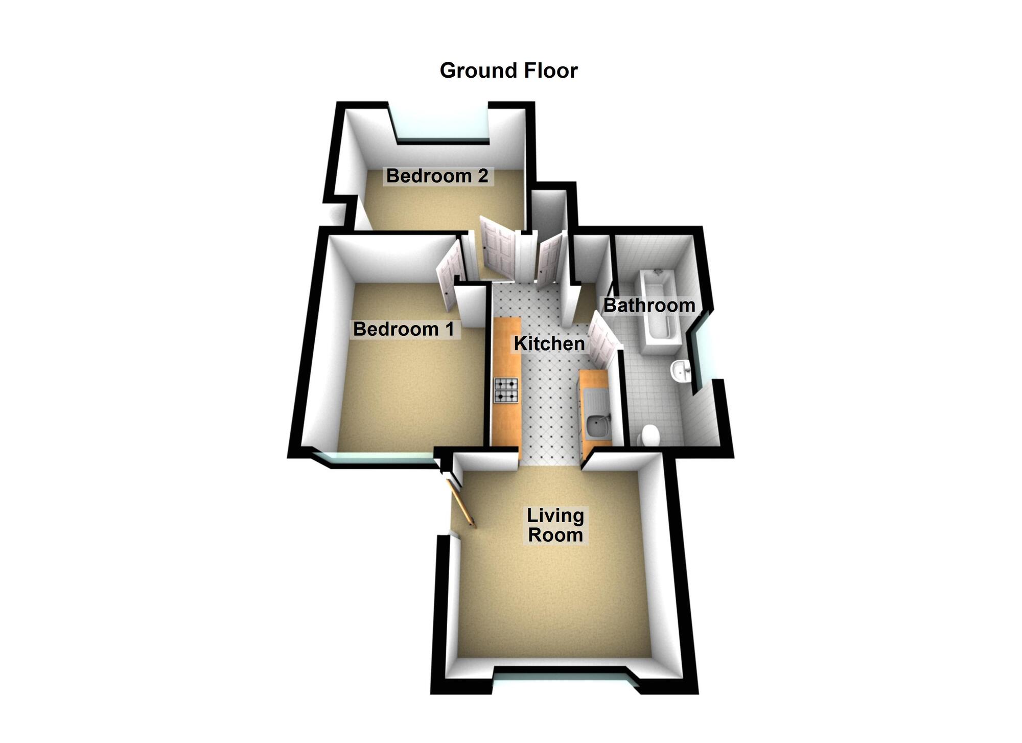 Floorplan of 2 bedroom  Flat for sale, Fairway Close, Oldland Common, Bristol, BS30
