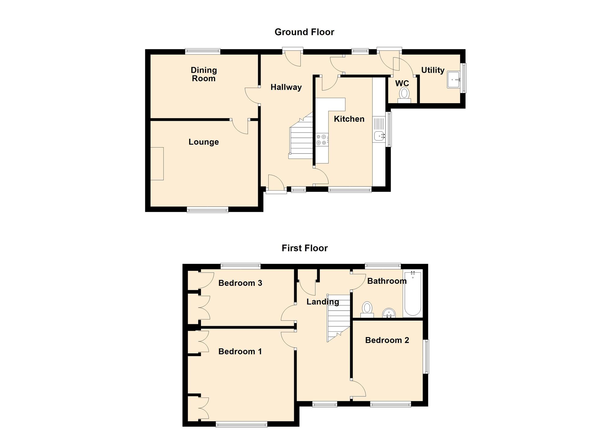 Floorplan of 3 bedroom Semi Detached House for sale, Charlton Road, Keynsham, Bristol, BS31