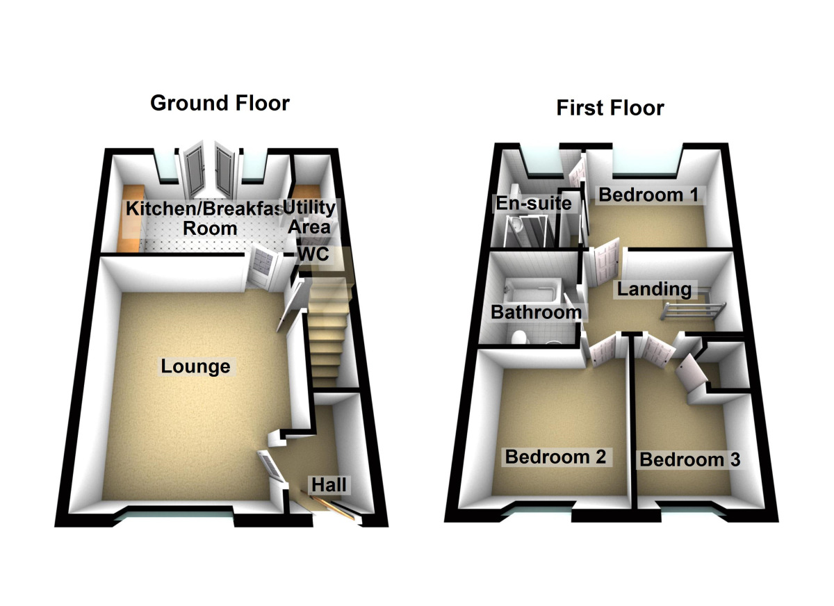 Floorplan of 3 bedroom Mid Terrace House for sale, Weavers Way, Chipping Sodbury, Bristol, BS37