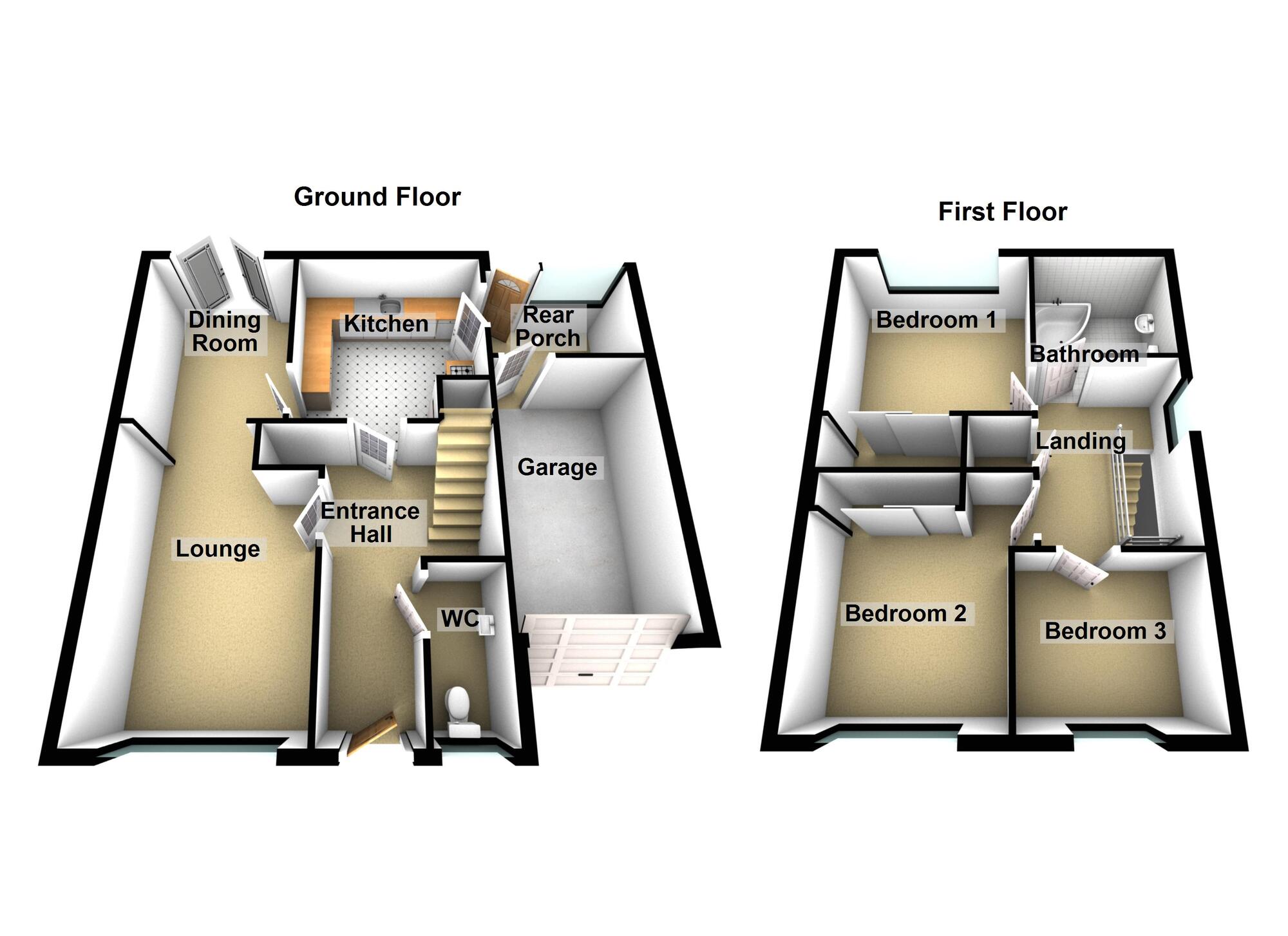 Floorplan of 3 bedroom Link Detached House for sale, Verwood Drive, Bitton, Gloucestershire, BS30