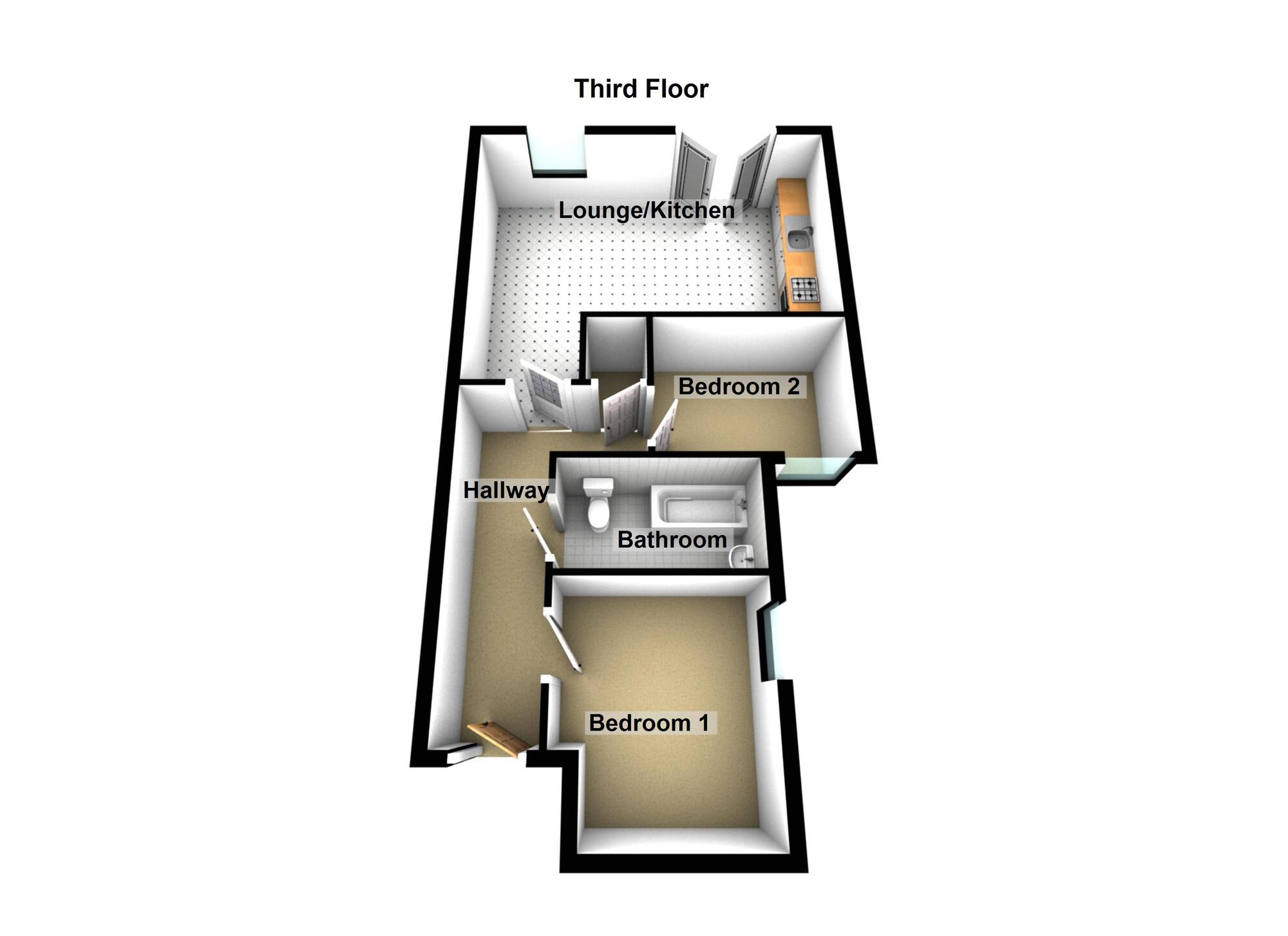 Floorplan of 2 bedroom Flat for sale, Two Mile Hill Road, Bristol, Somerset, BS15