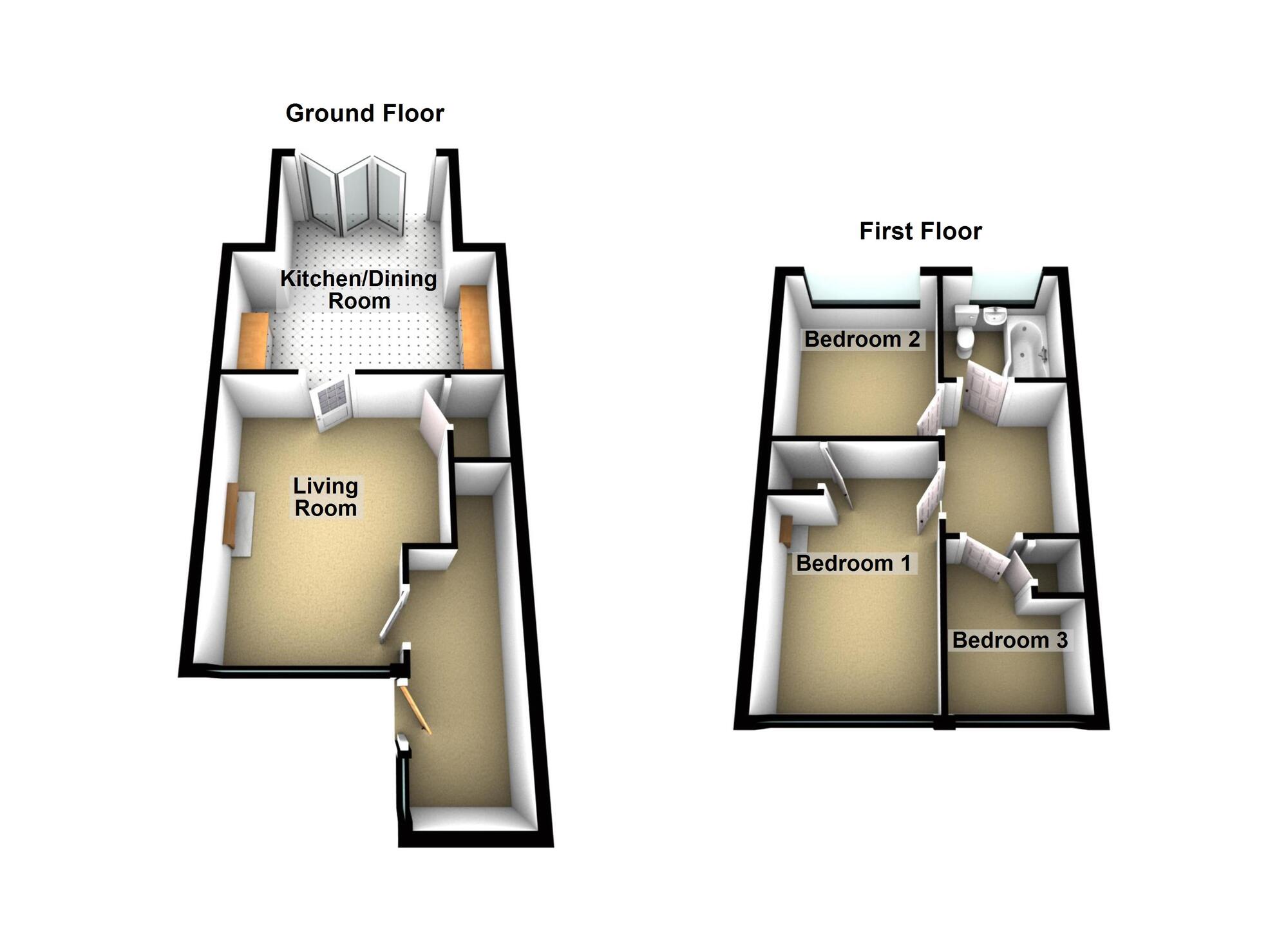 Floorplan of 3 bedroom Mid Terrace House for sale, Holmoak Road, Keynsham, Bristol, BS31