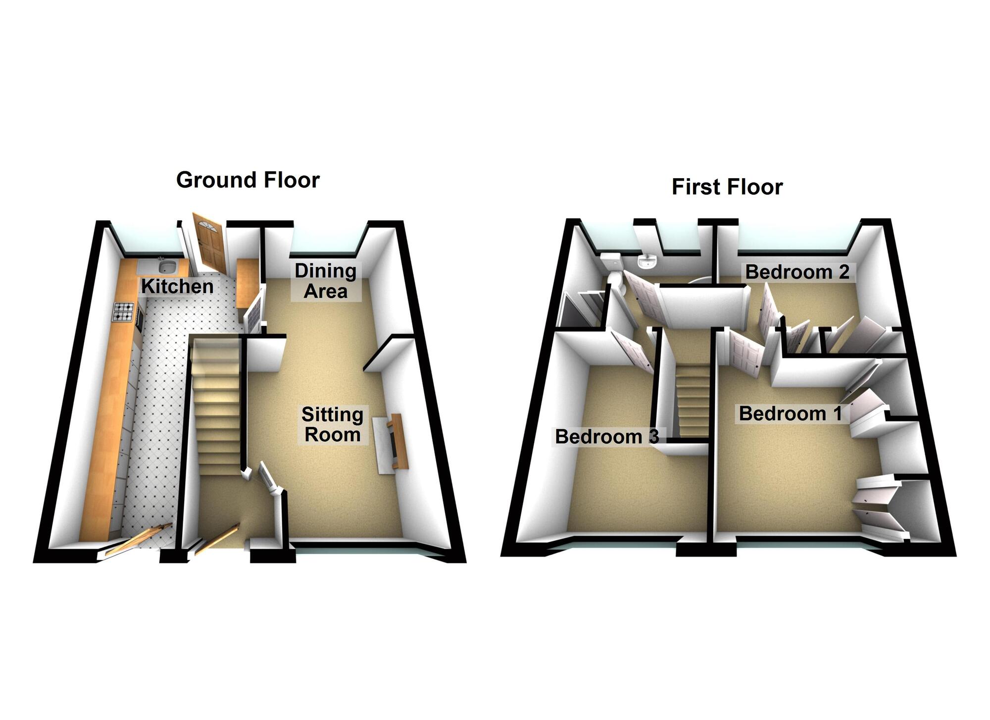 Floorplan of 3 bedroom Mid Terrace House for sale, Wychwood, Bristol, BS15
