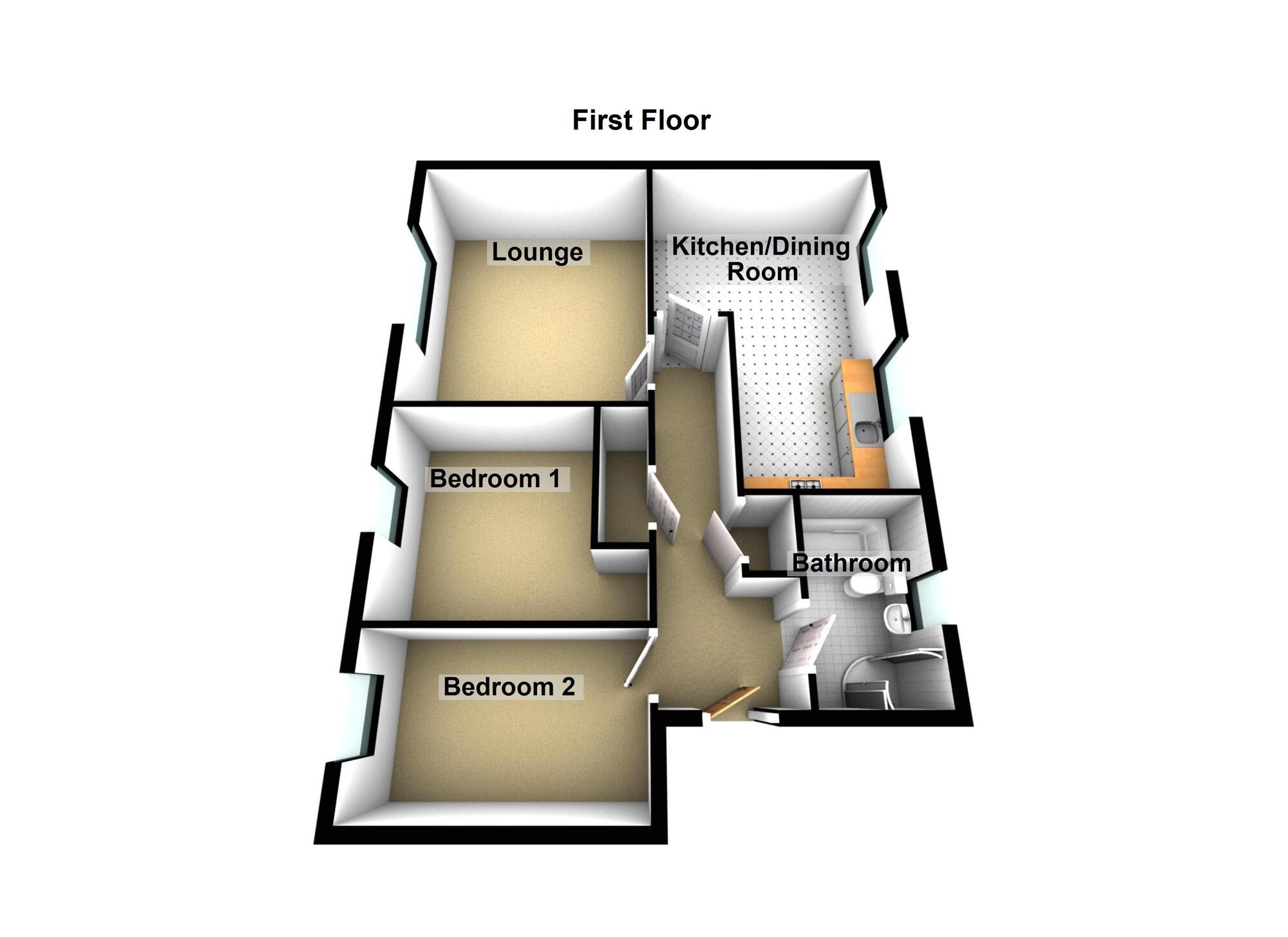 Floorplan of 2 bedroom Flat for sale, Hurricane Road, Bowerhill, Wiltshire, SN12