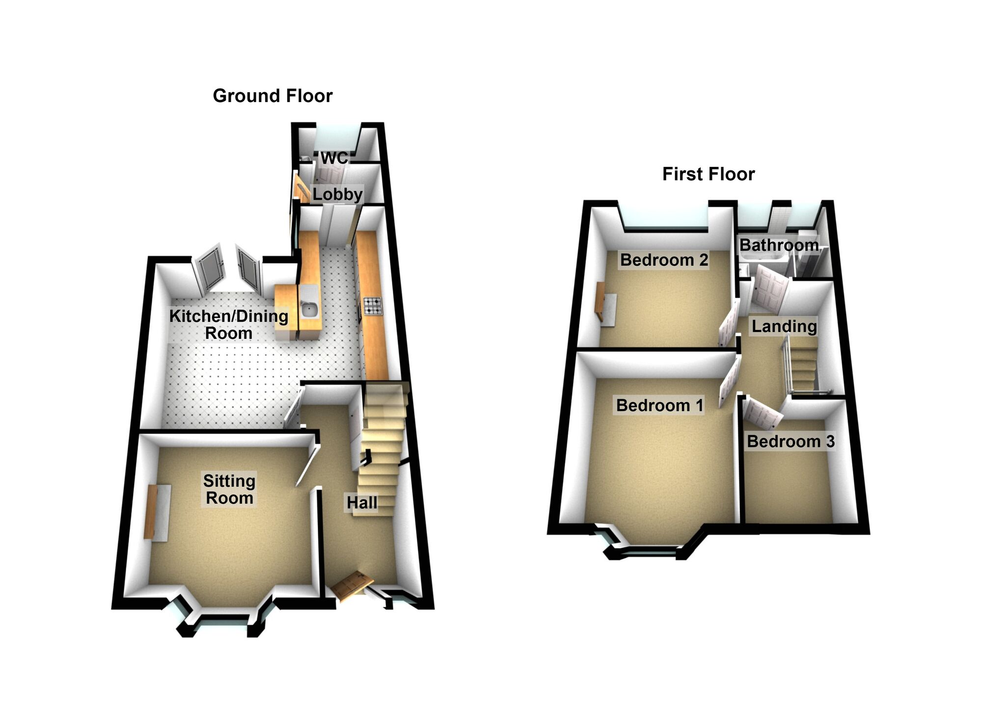 Floorplan of 3 bedroom Mid Terrace House for sale, Ridgeway Lane, Whitchurch, Bristol, BS14