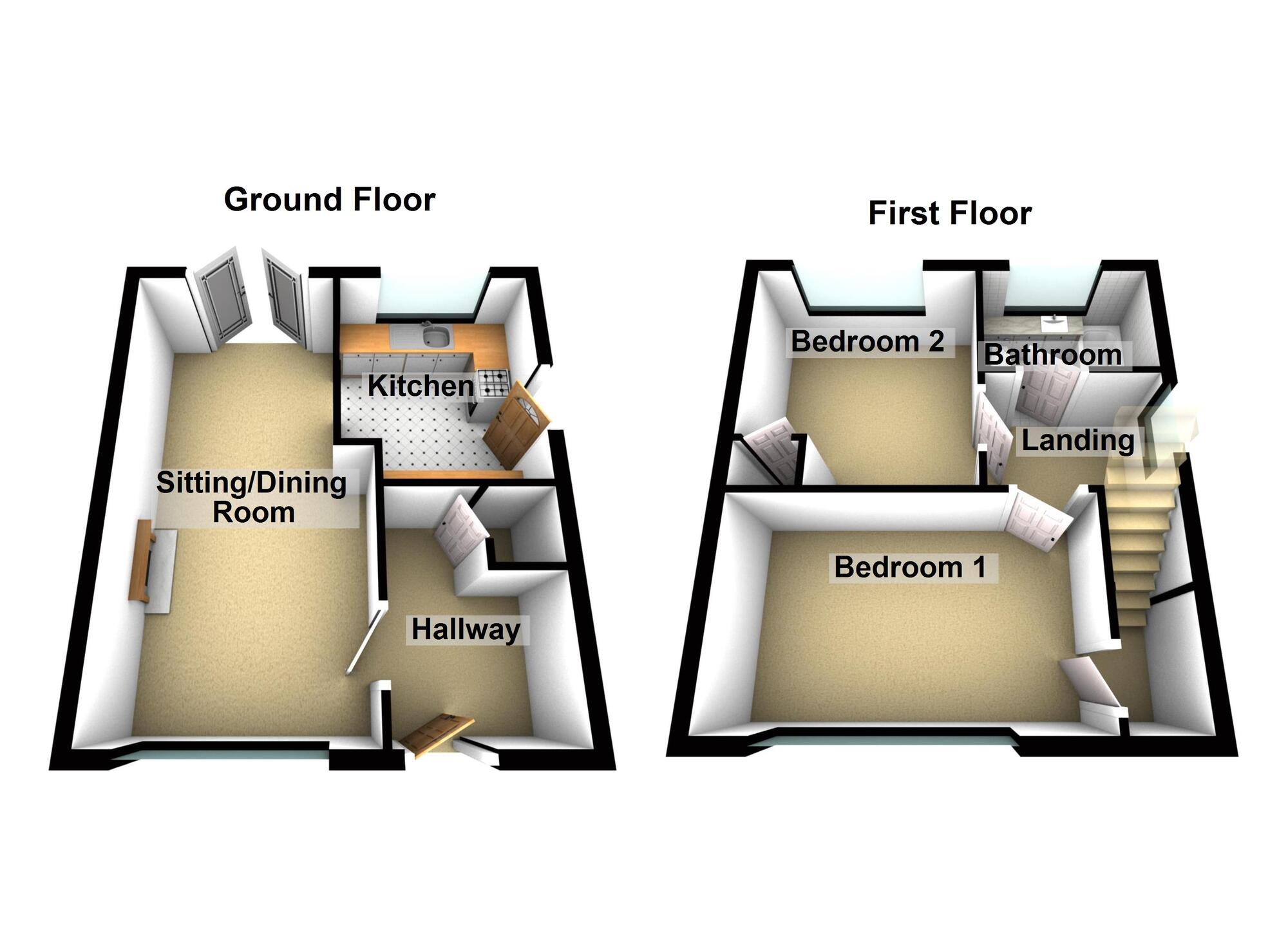 Floorplan of 2 bedroom Semi Detached House to rent, Dudley Close, Keynsham, Somerset, BS31