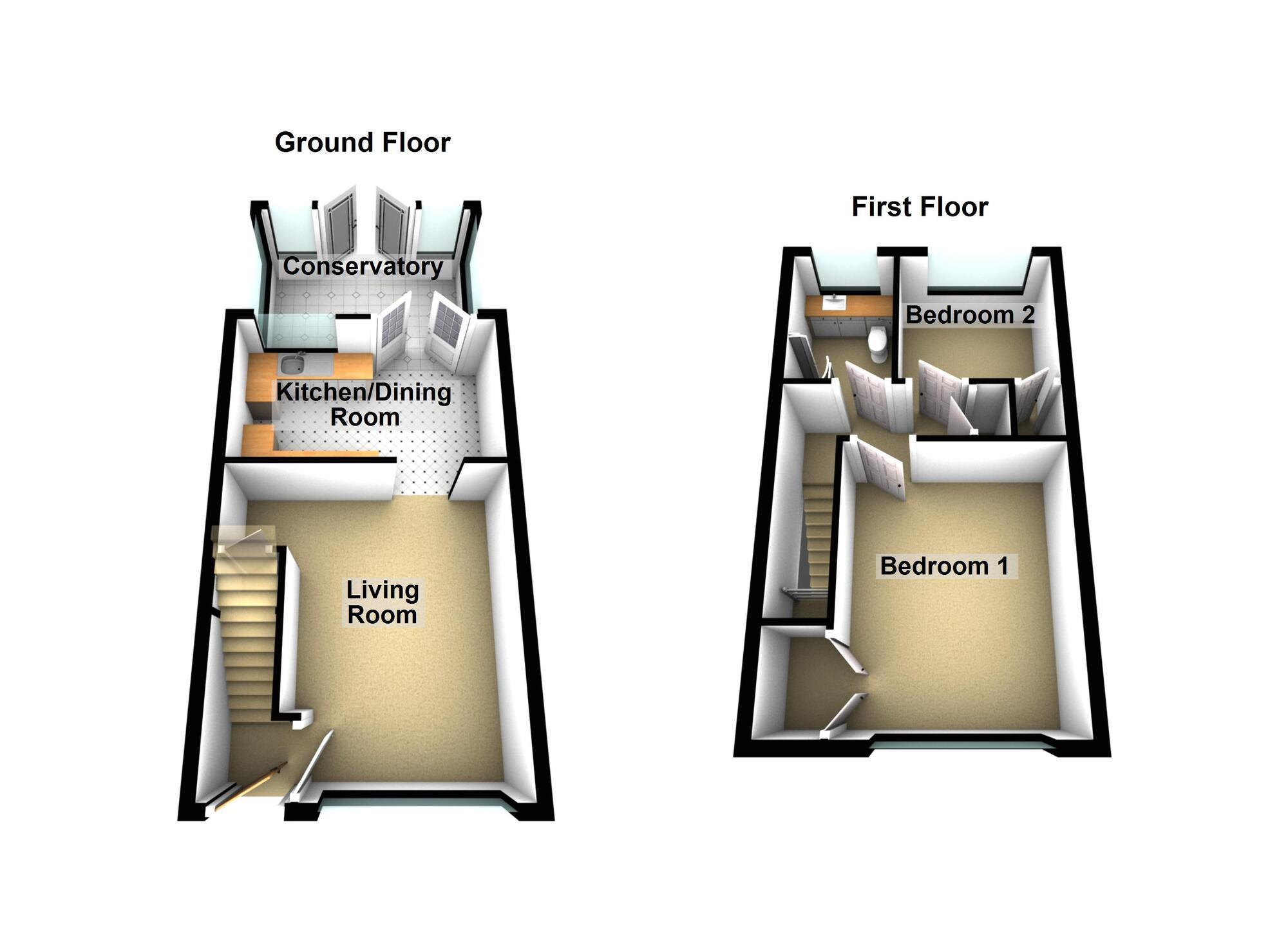 Floorplan of 2 bedroom End Terrace House for sale, Pippin Court, Barrs Court, Bristol, BS30