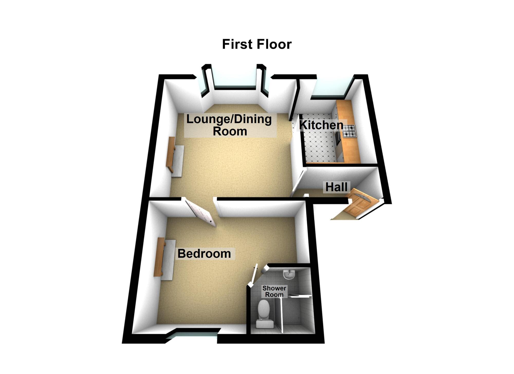 Floorplan of 1 bedroom Flat to rent, Milburn Road, Weston-super-Mare, Somerset, BS23