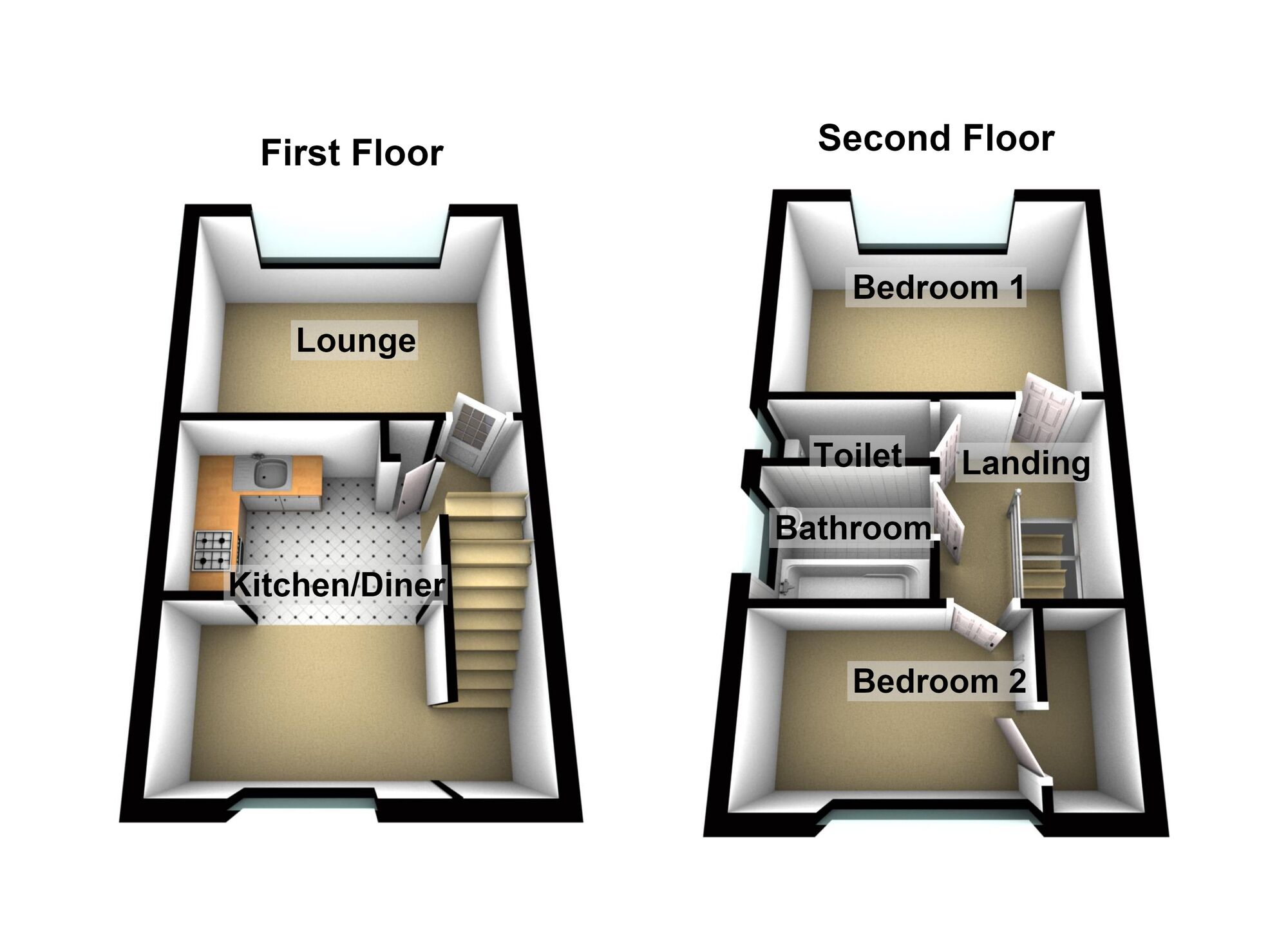 Floorplan of 2 bedroom End Terrace Flat for sale, Malvern Drive, Warmley, Bristol, BS30