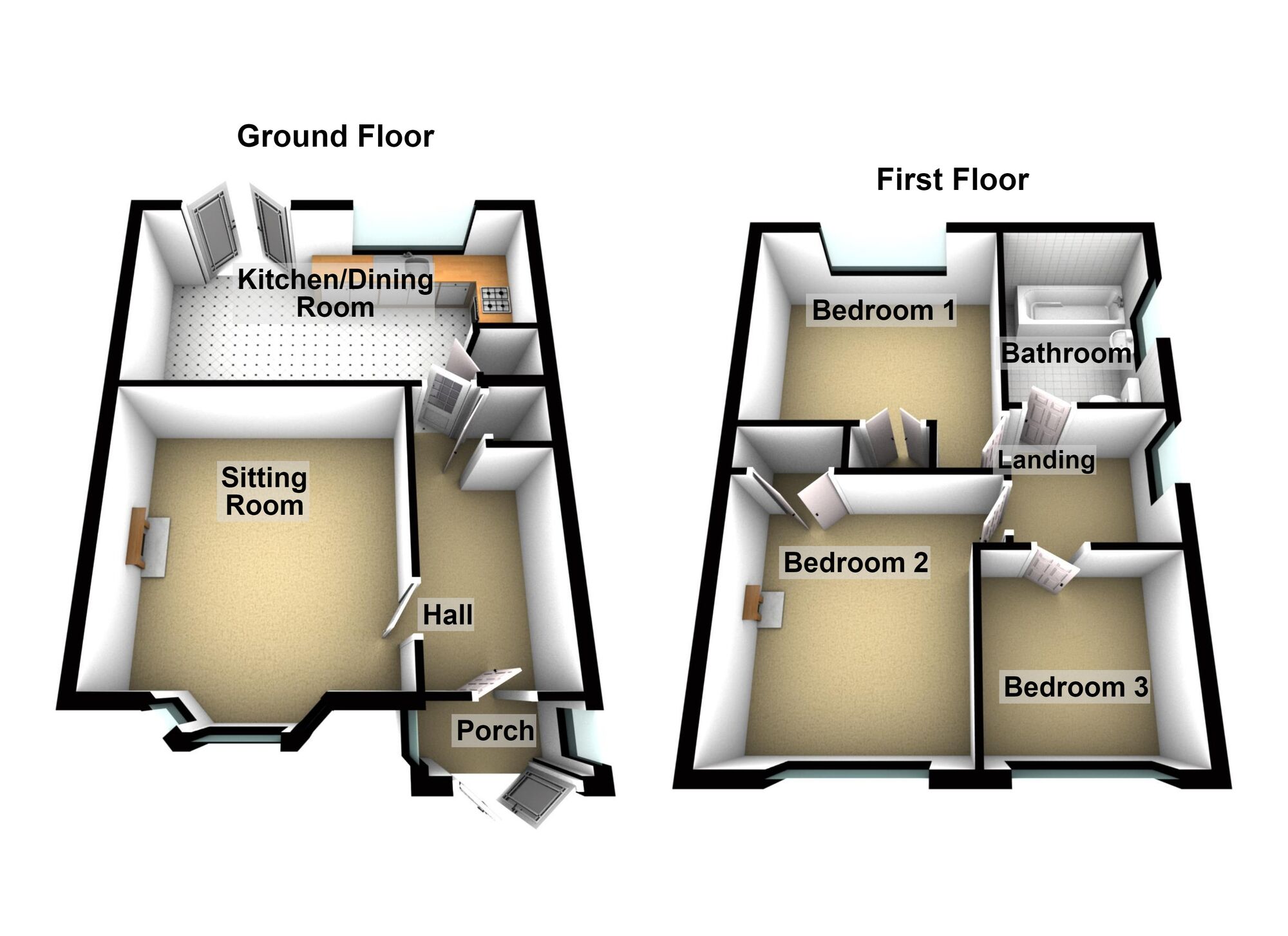 Floorplan of 3 bedroom Semi Detached House to rent, Trevelyan Walk, Bristol, BS10