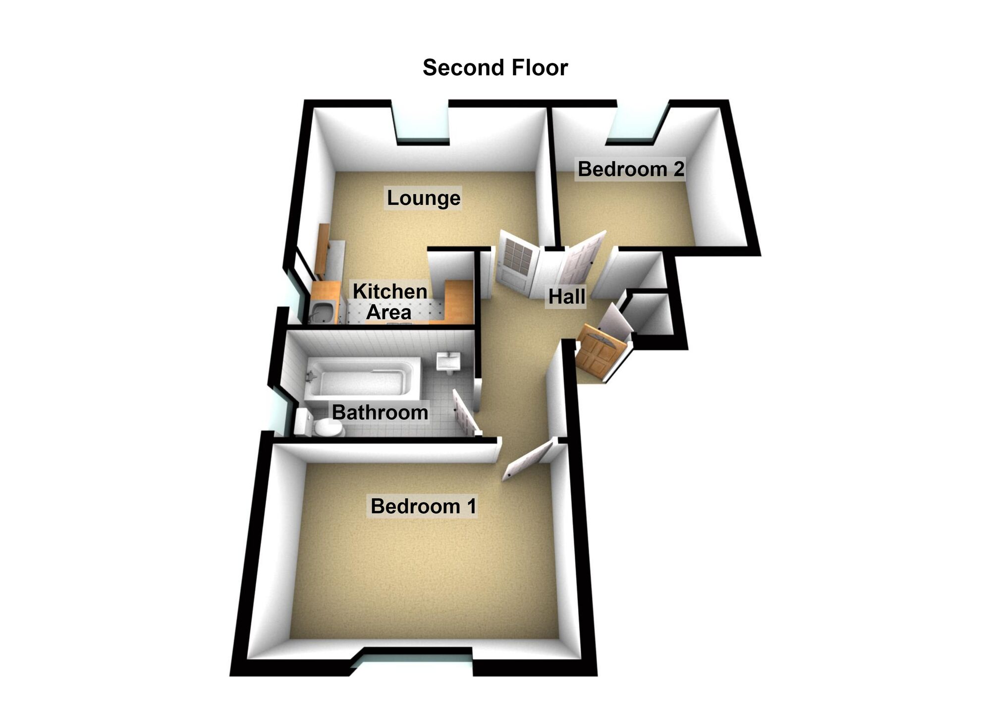 Floorplan of 2 bedroom Flat to rent, St. Marys Square, Gloucester, Gloucestershire, GL1