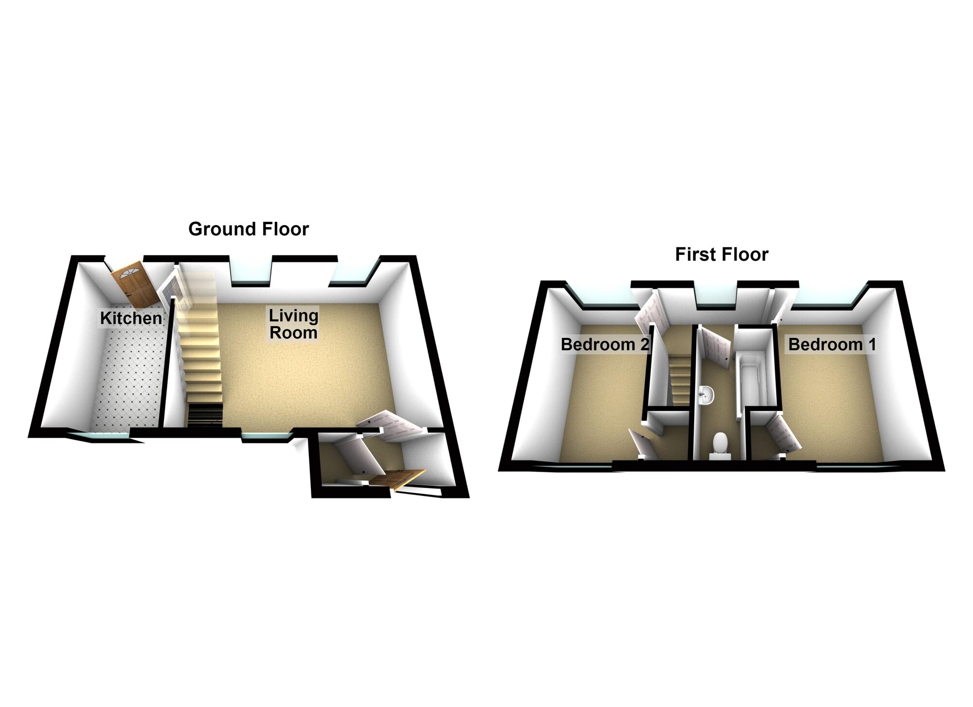 Floorplan of 2 bedroom Mid Terrace House for sale, Muirfield, Warmley, Bristol, BS30