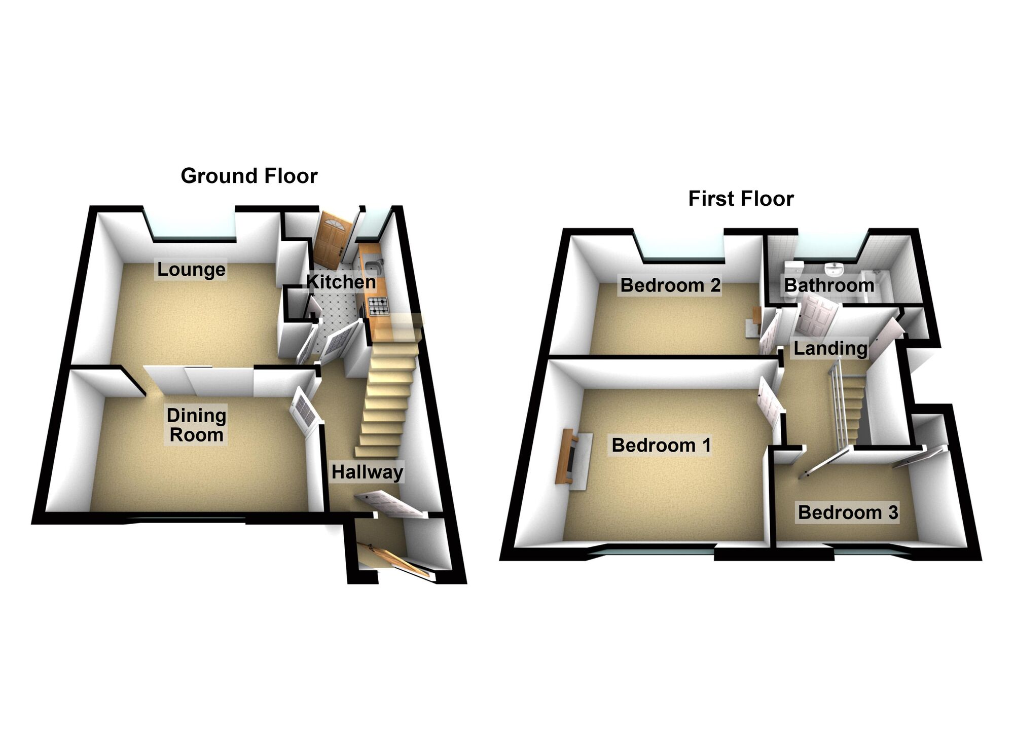 Floorplan of 3 bedroom Mid Terrace House to rent, Balmoral Road, Keynsham, Somerset, BS31