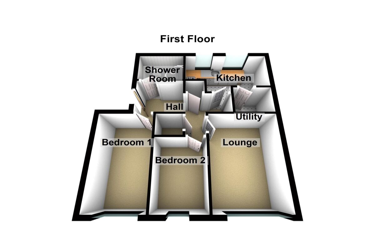 Floorplan of 2 bedroom Flat for sale, Hurricane Road, Bowerhill, Wiltshire, SN12