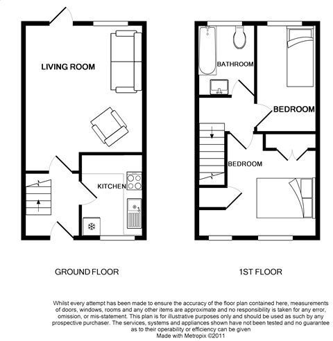 Floorplan of 2 bedroom End Terrace House to rent, Dupre Close, Cippenham, Slough, SL1