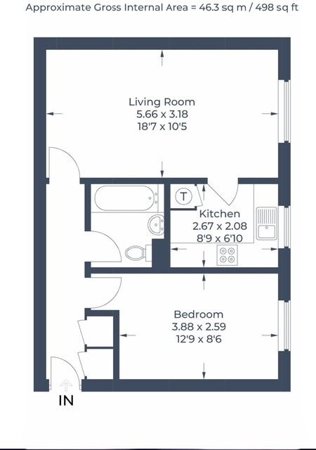Floorplan of 1 bedroom  Flat for sale, The Drive, Langley, Slough, SL3