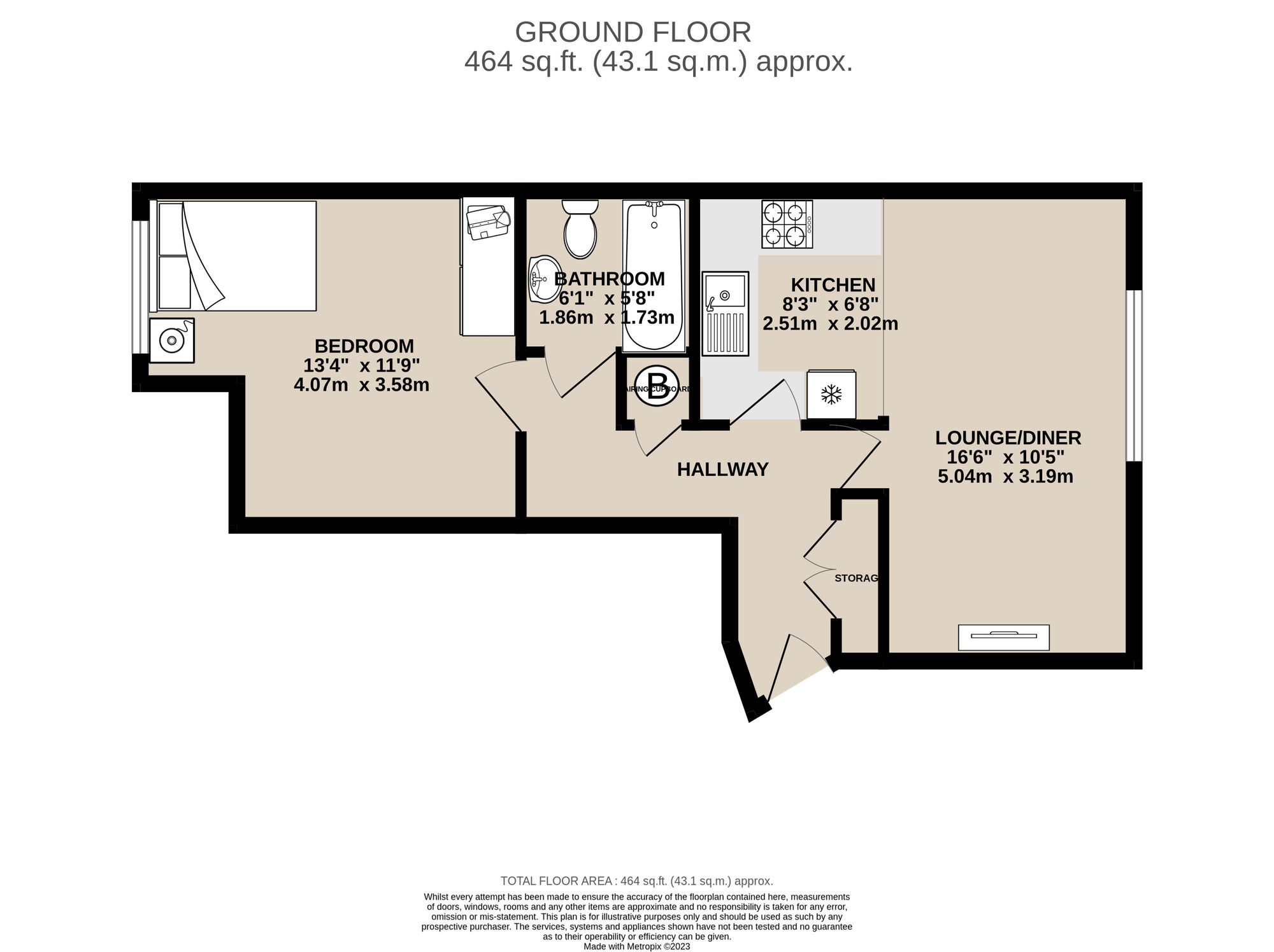 Floorplan of 1 bedroom  Flat for sale, Bath Road, Slough, Berkshire, SL1