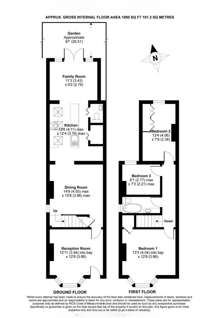Floorplan of 3 bedroom Semi Detached House for sale, Elmhurst Road, Langley, Berkshire, SL3